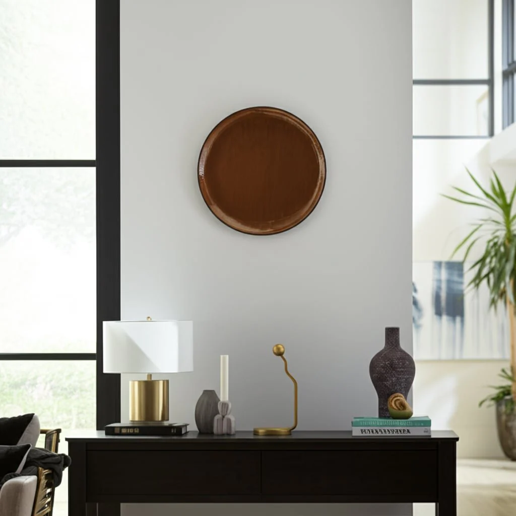 Iron,15",circle Wall Deco,oak - Image 10