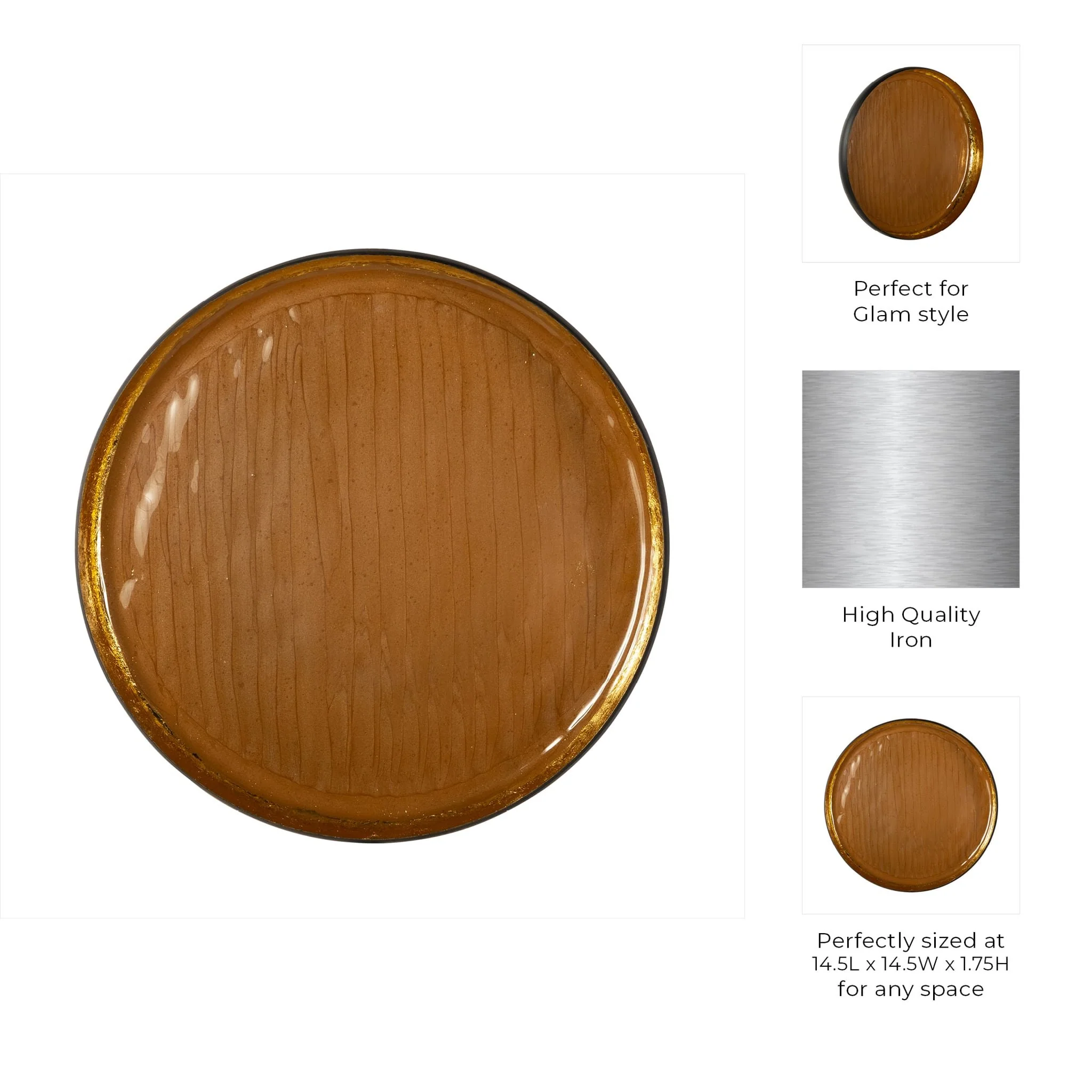 Iron,15",circle Wall Deco,oak - Image 8