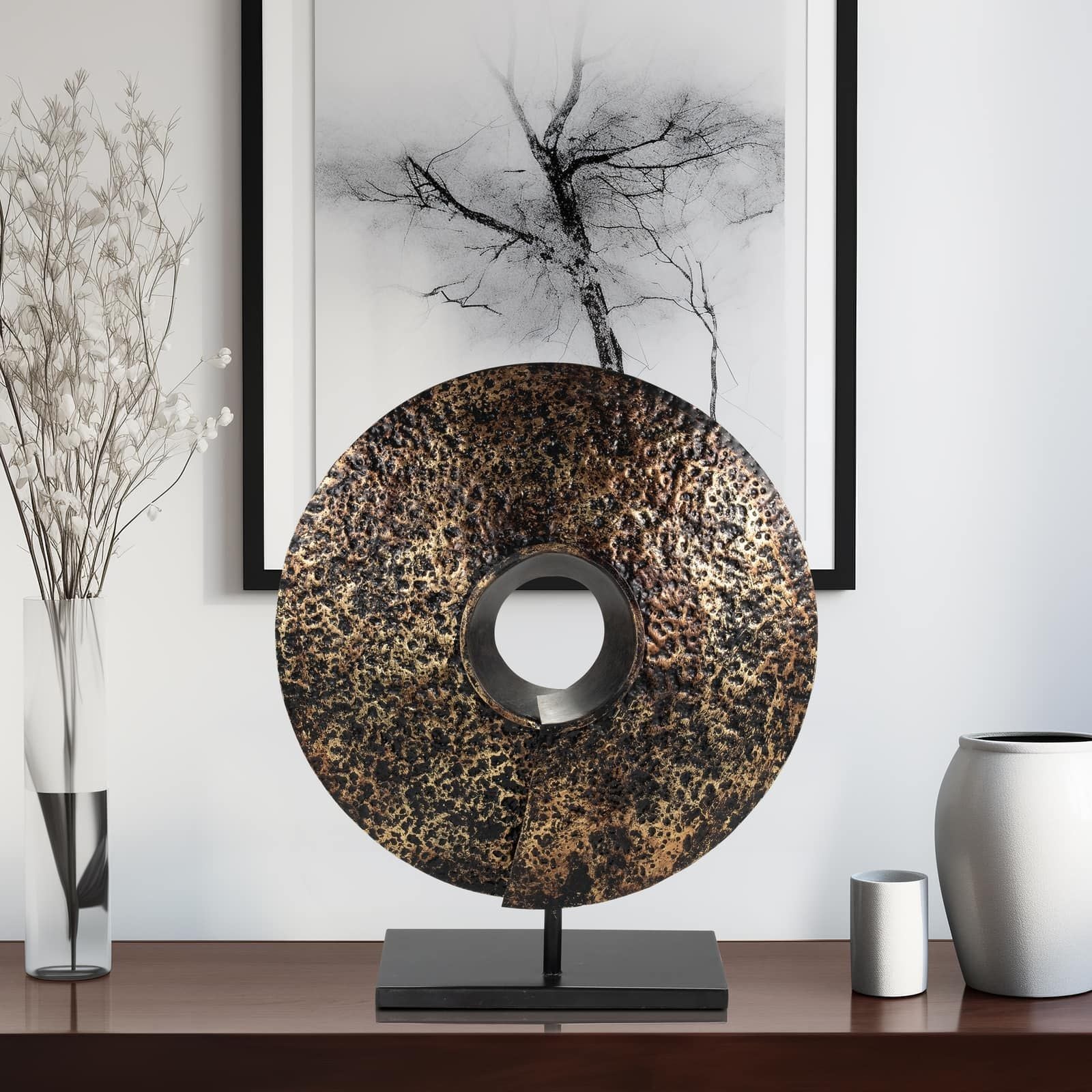 Iron,18"h,disc W/stand Deco,black/gold - Image 11
