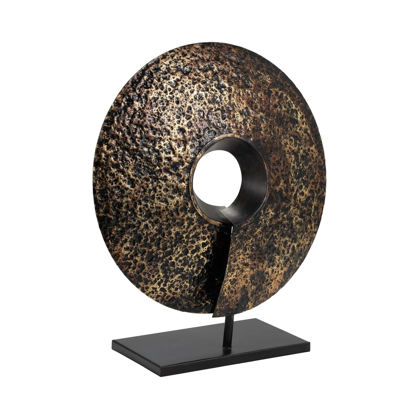 Iron,18"h,disc W/stand Deco,black/gold - Image 2