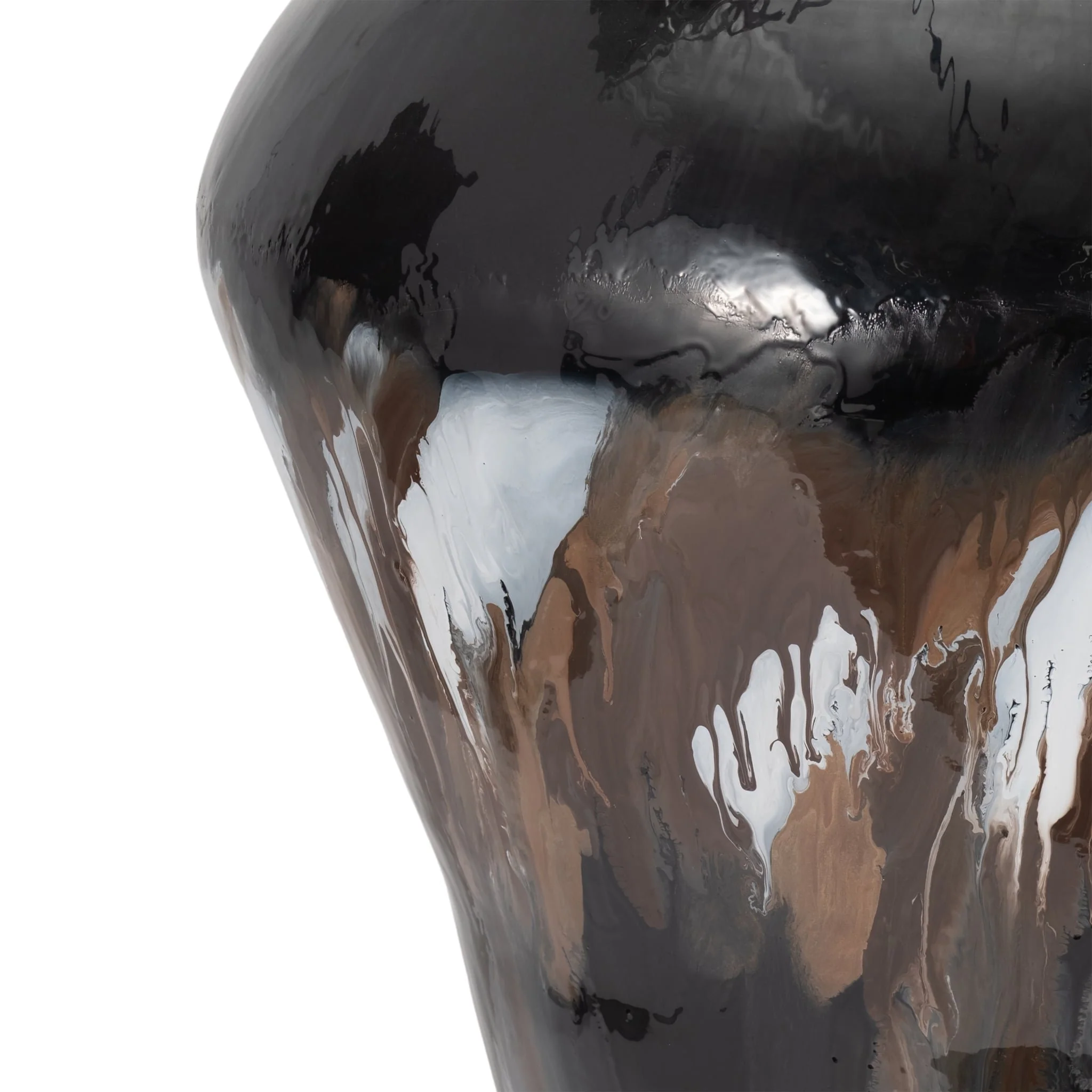 Iron,25"h,oval Stain Vase,black - Image 5