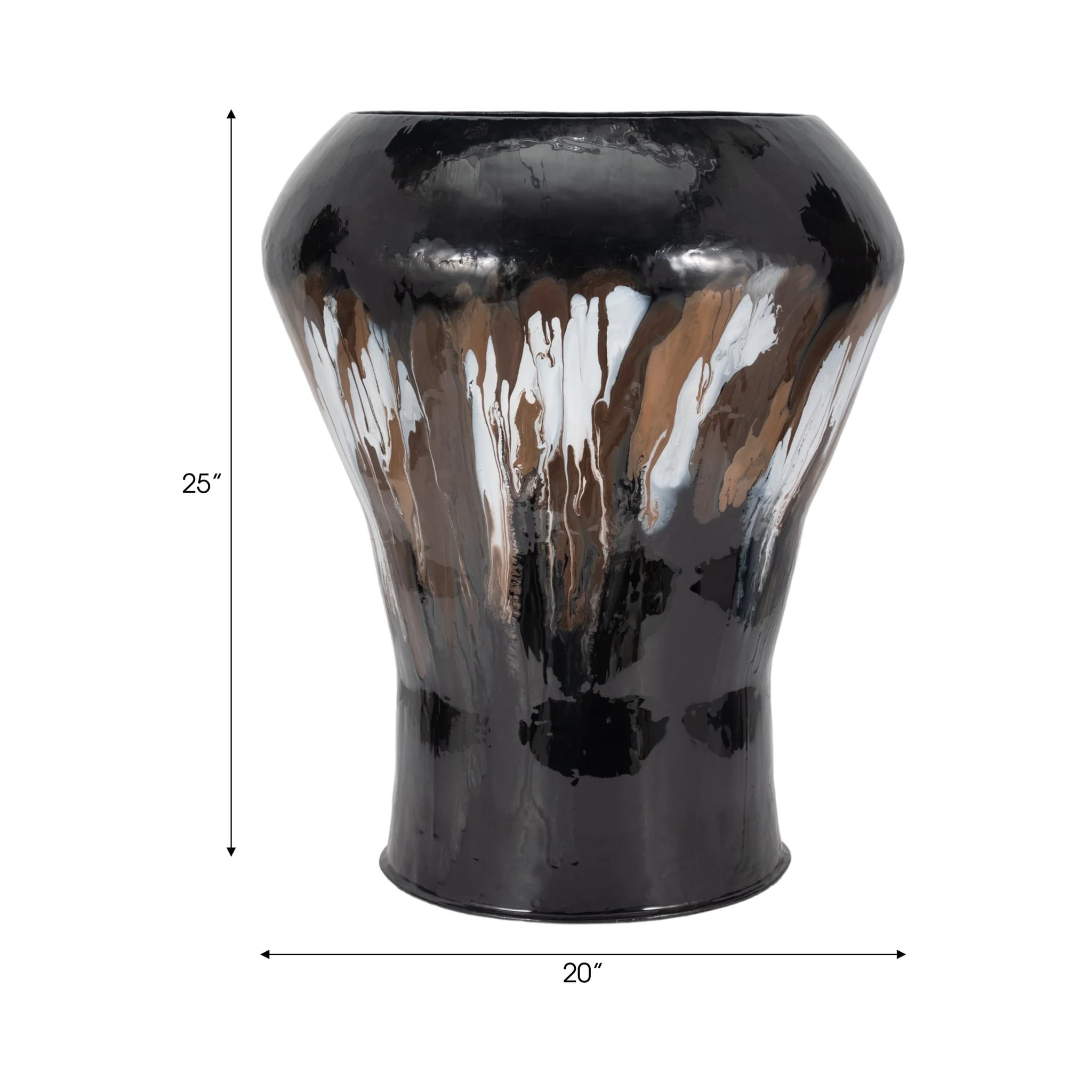 Iron,25"h,oval Stain Vase,black - Image 8