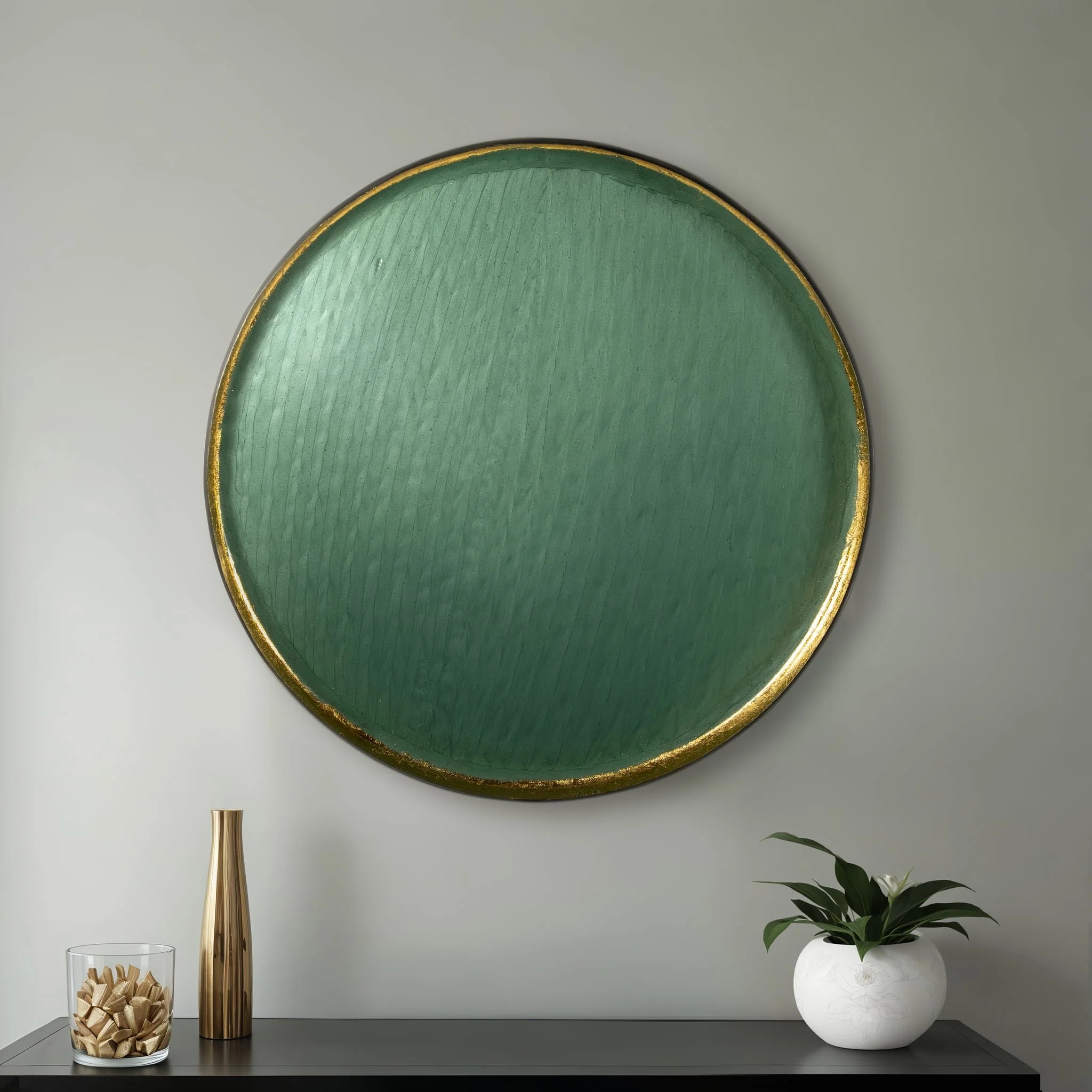 Iron, 29"circle Wall Deco,blue - Image 9