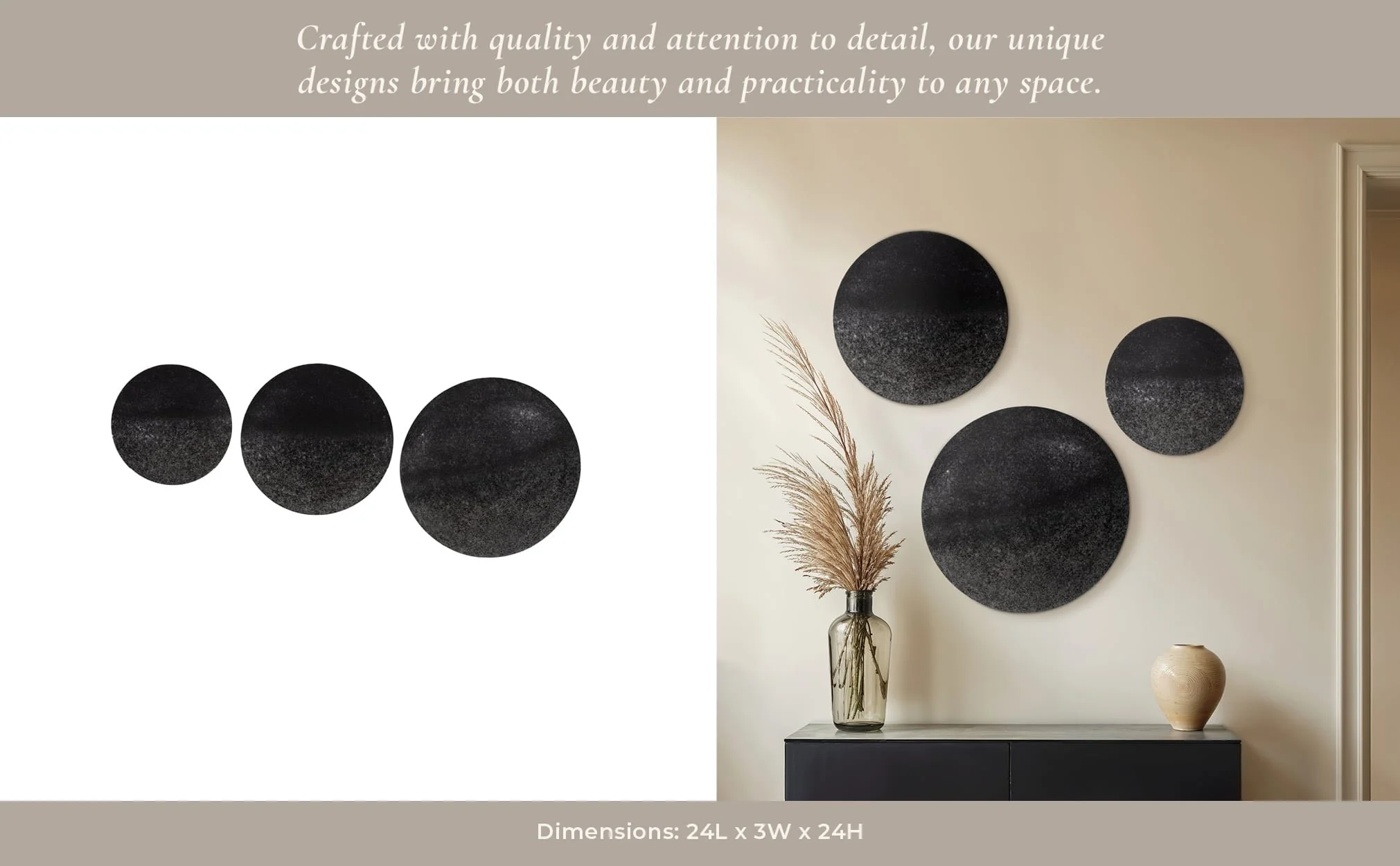 Iron,s/3 16/20/24",circle Wall Art,black - Image 11