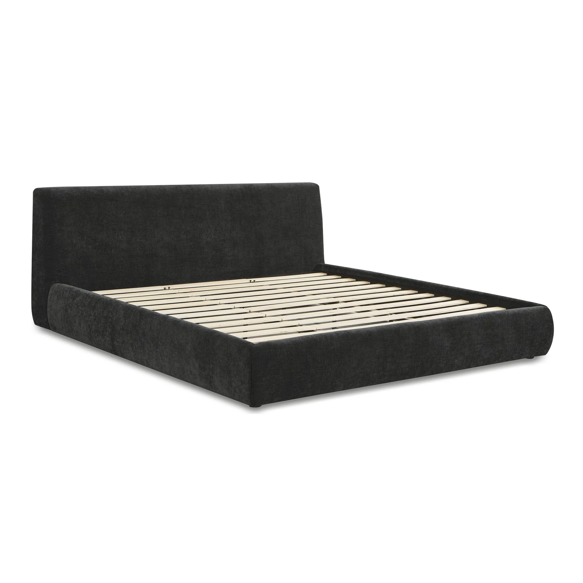 Isla Charcoal Textured Velvet King Bed - Image 5