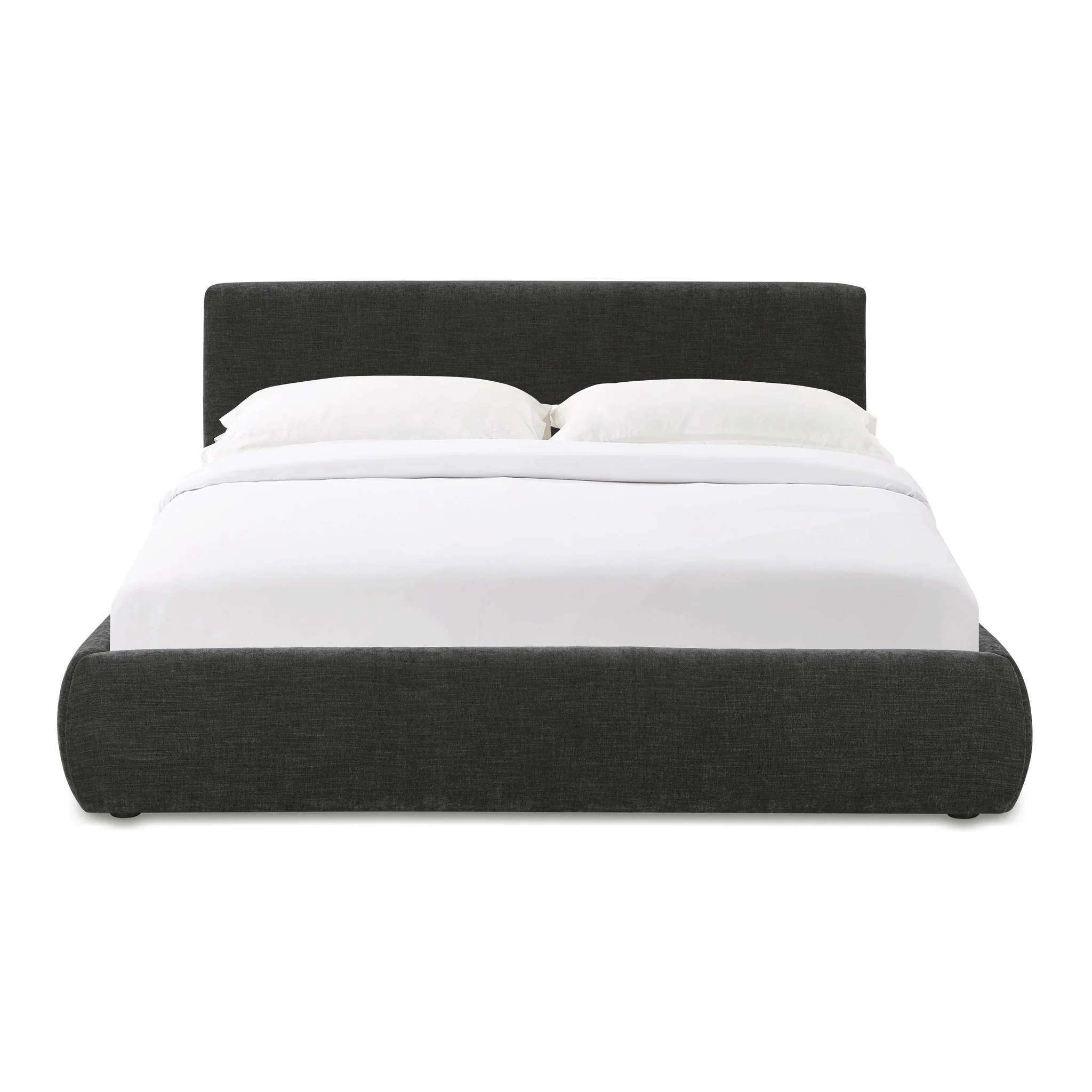 Isla Charcoal Textured Velvet Queen Bed - Image 3