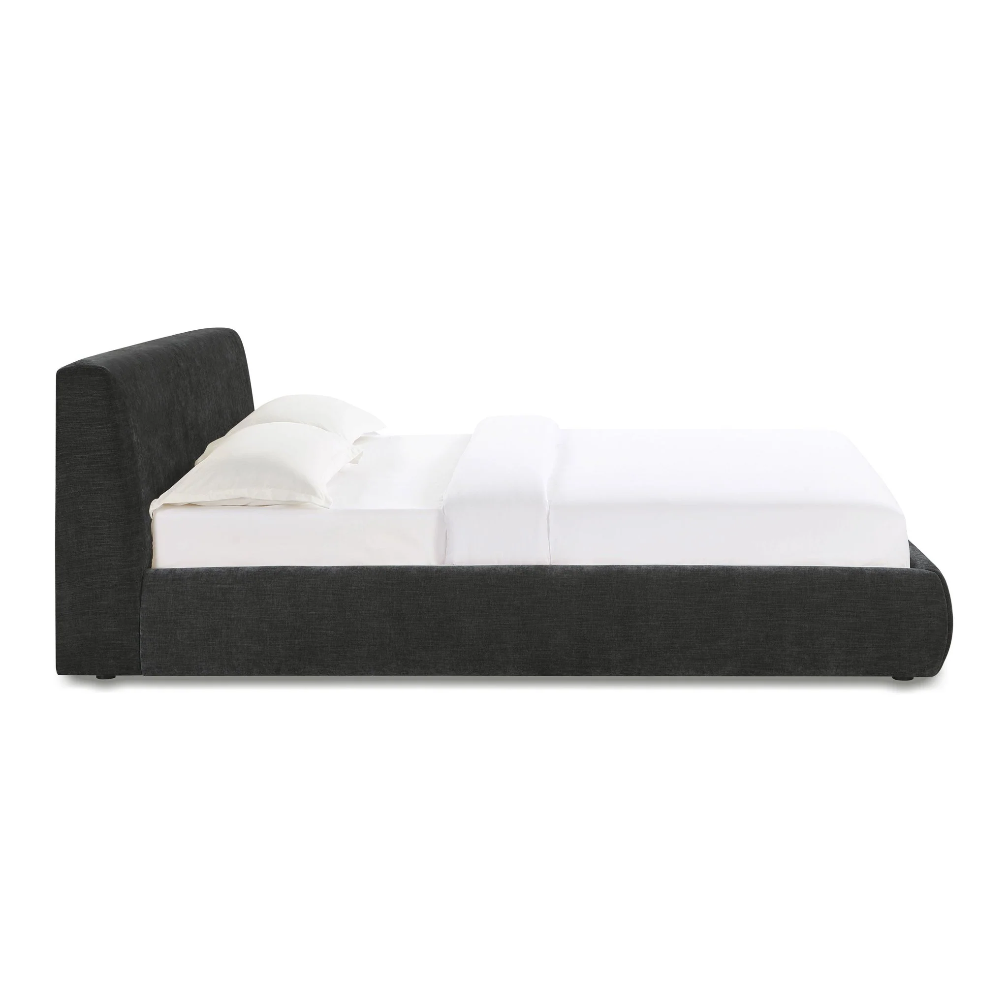 Isla Charcoal Textured Velvet Queen Bed - Image 4