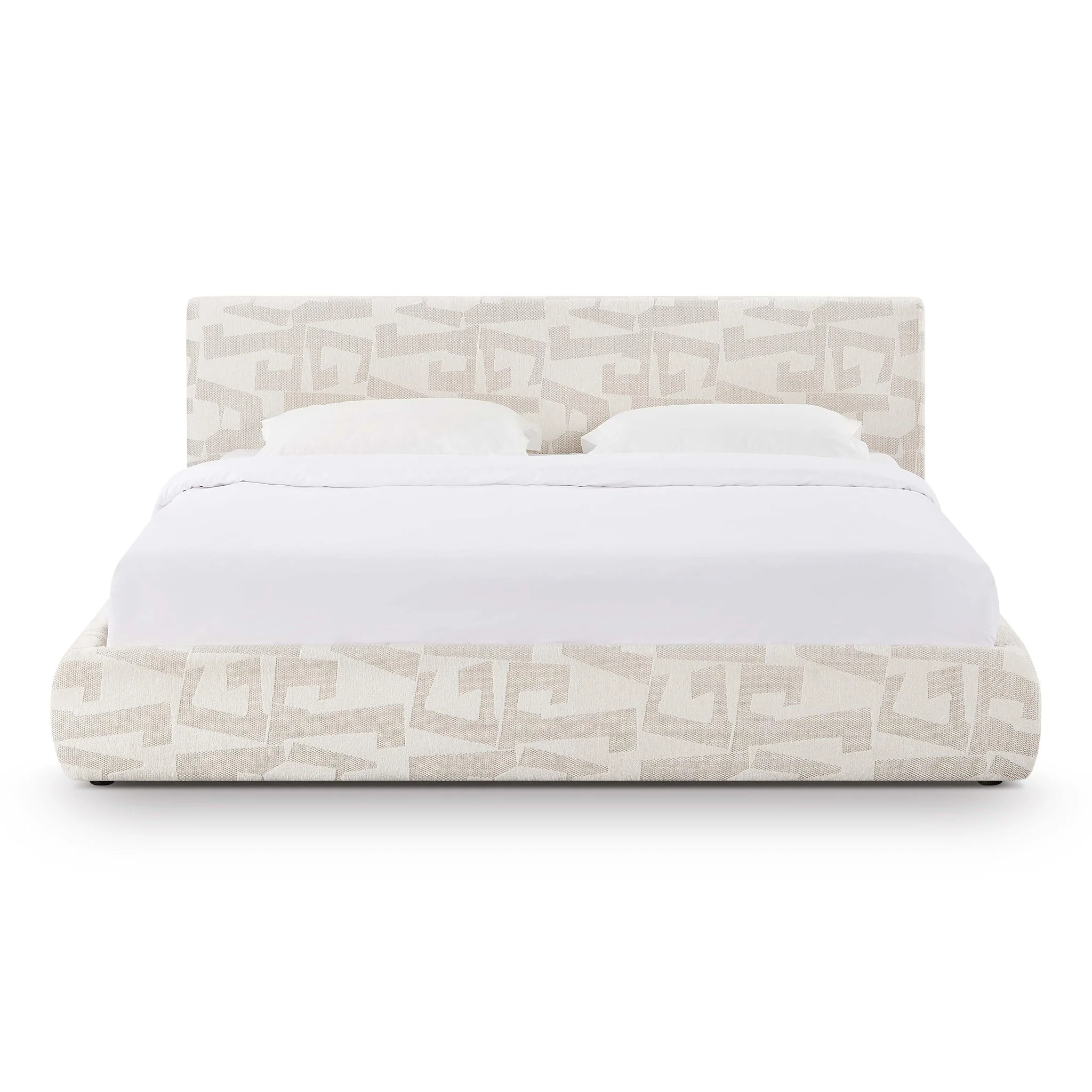 Isla Cream Jacquard Pattern King Bed - Image 3
