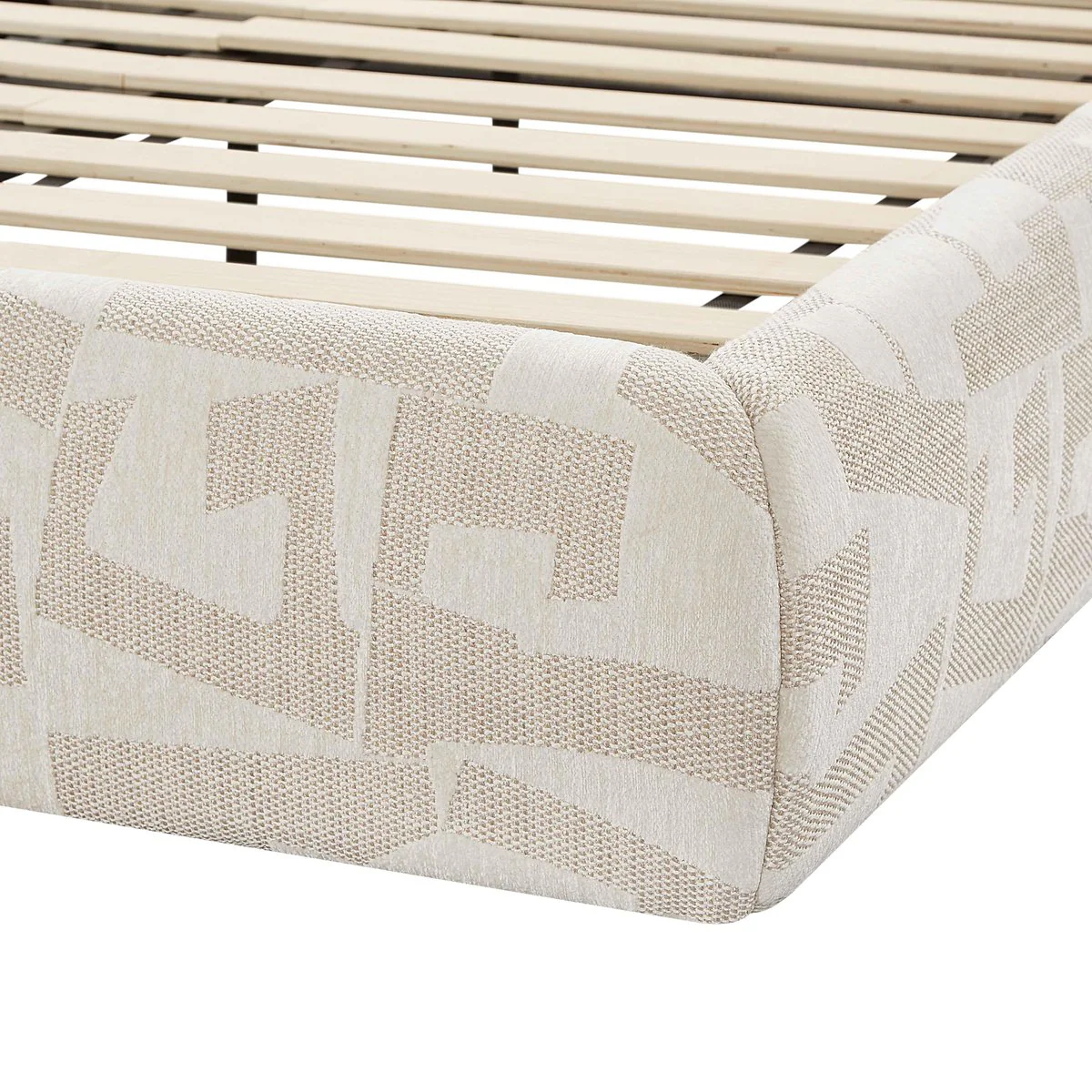 Isla Cream Jacquard Pattern King Bed - Image 8