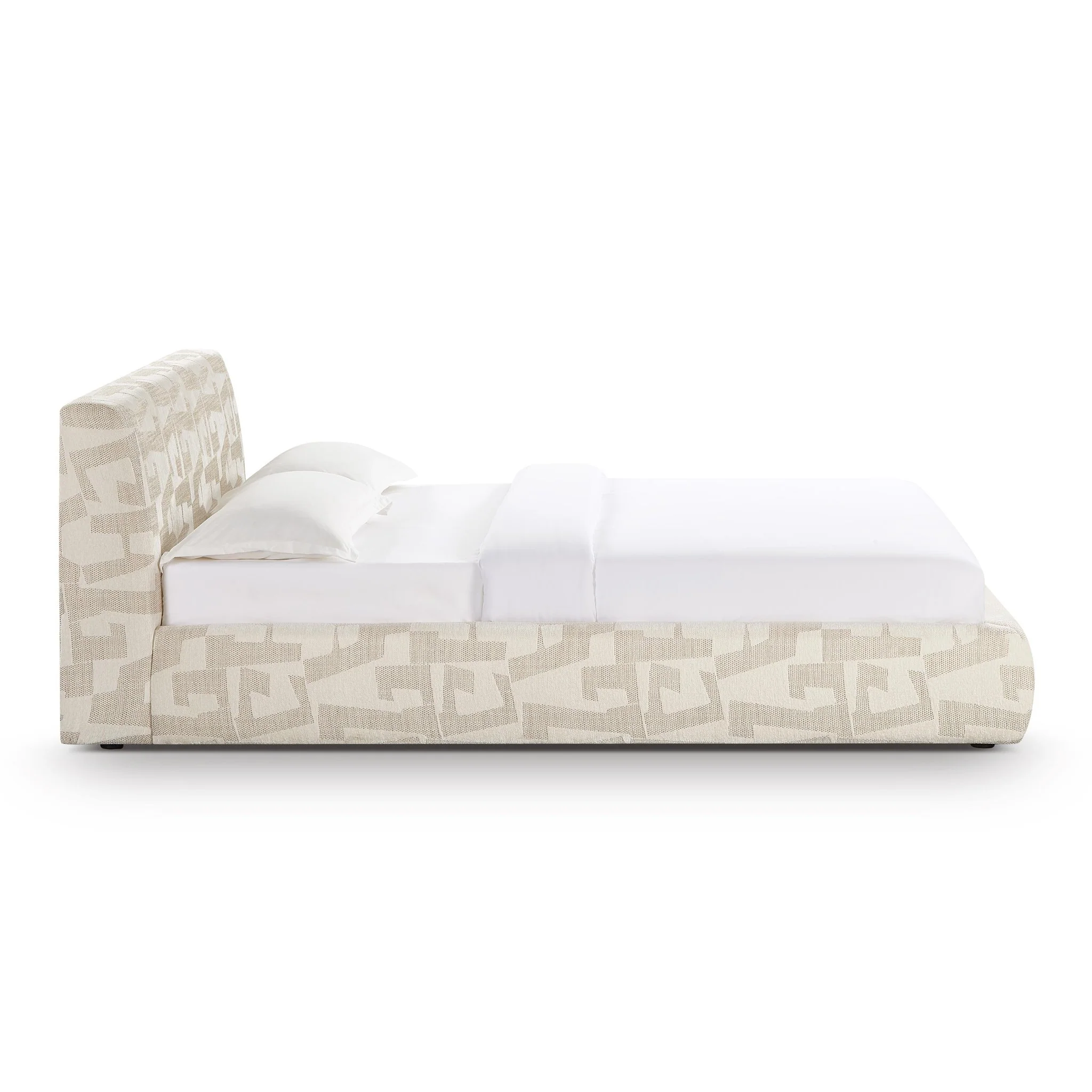 Isla Cream Jacquard Pattern Queen Bed - Image 4