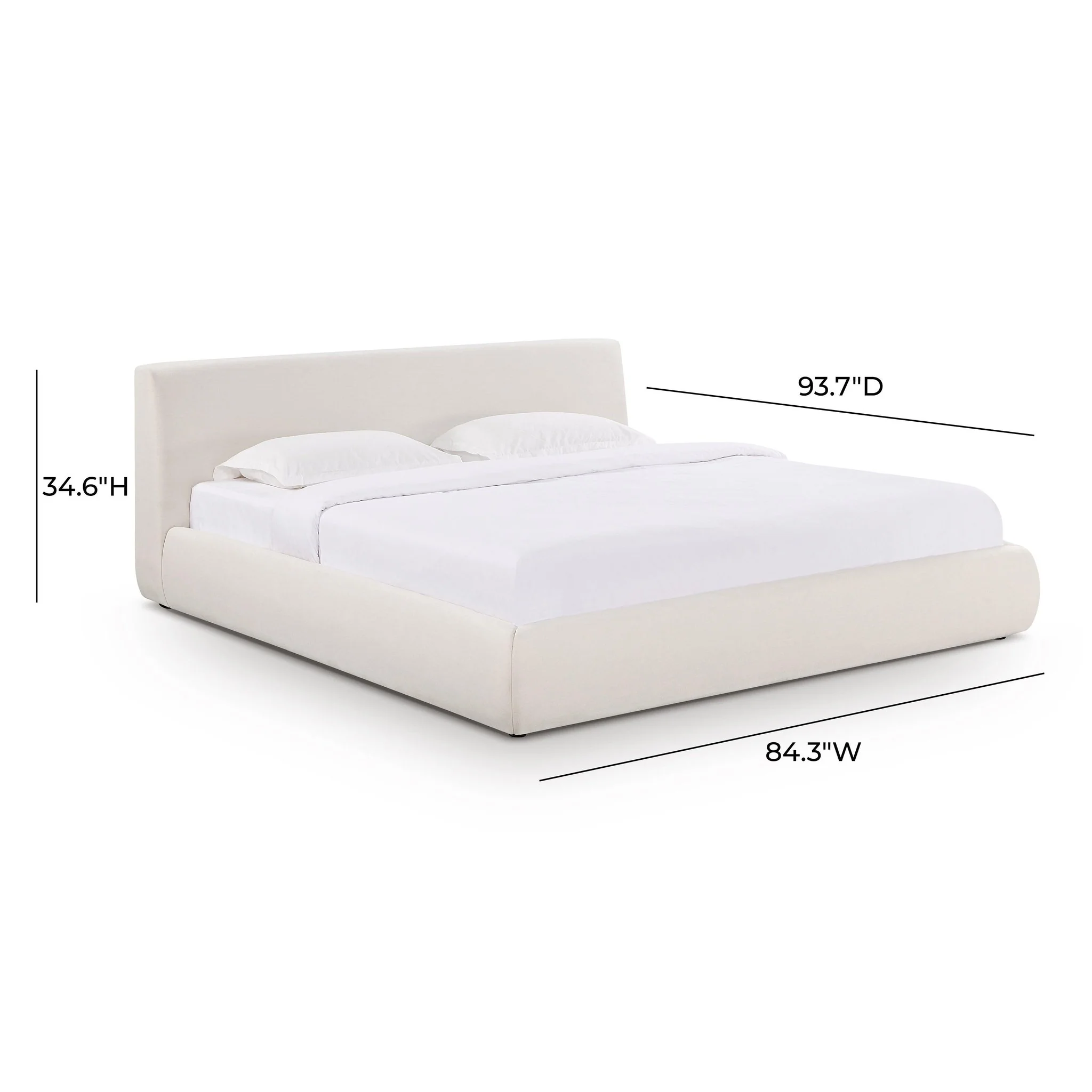 Isla Cream Upcycled Linen King Bed - Image 10