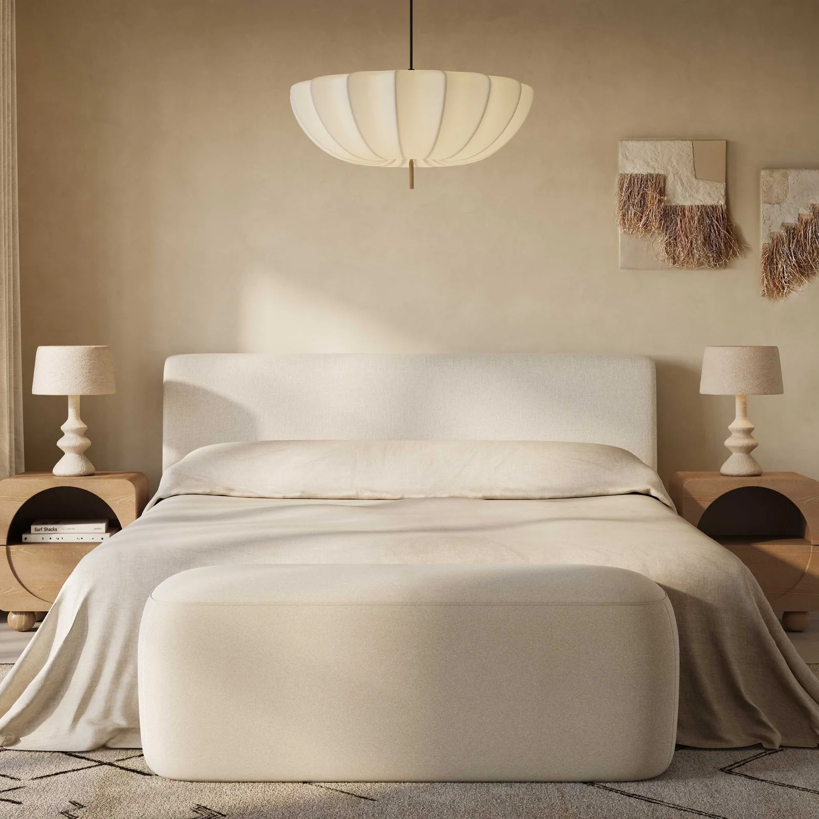 Isla Cream Upcycled Linen King Bed - Image 2