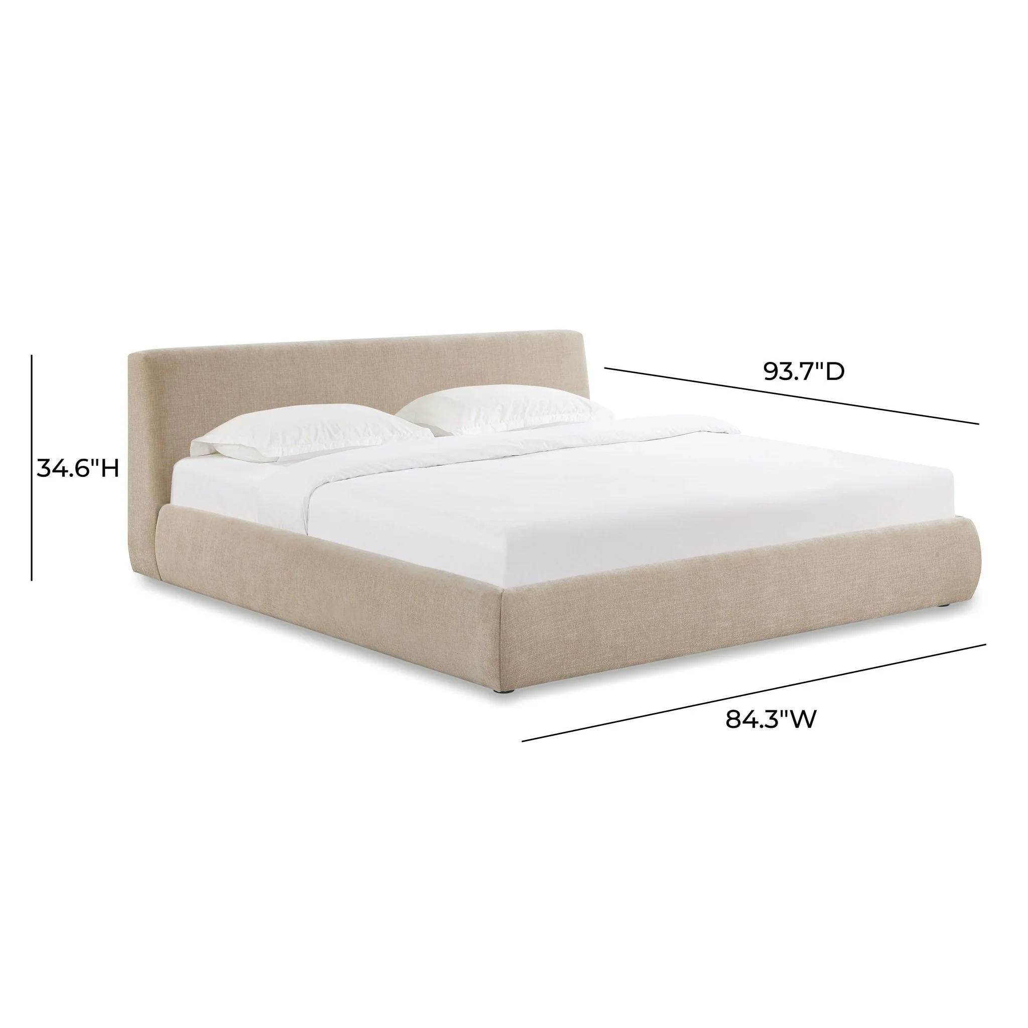 Isla Taupe Textured Velvet King Bed - Image 8