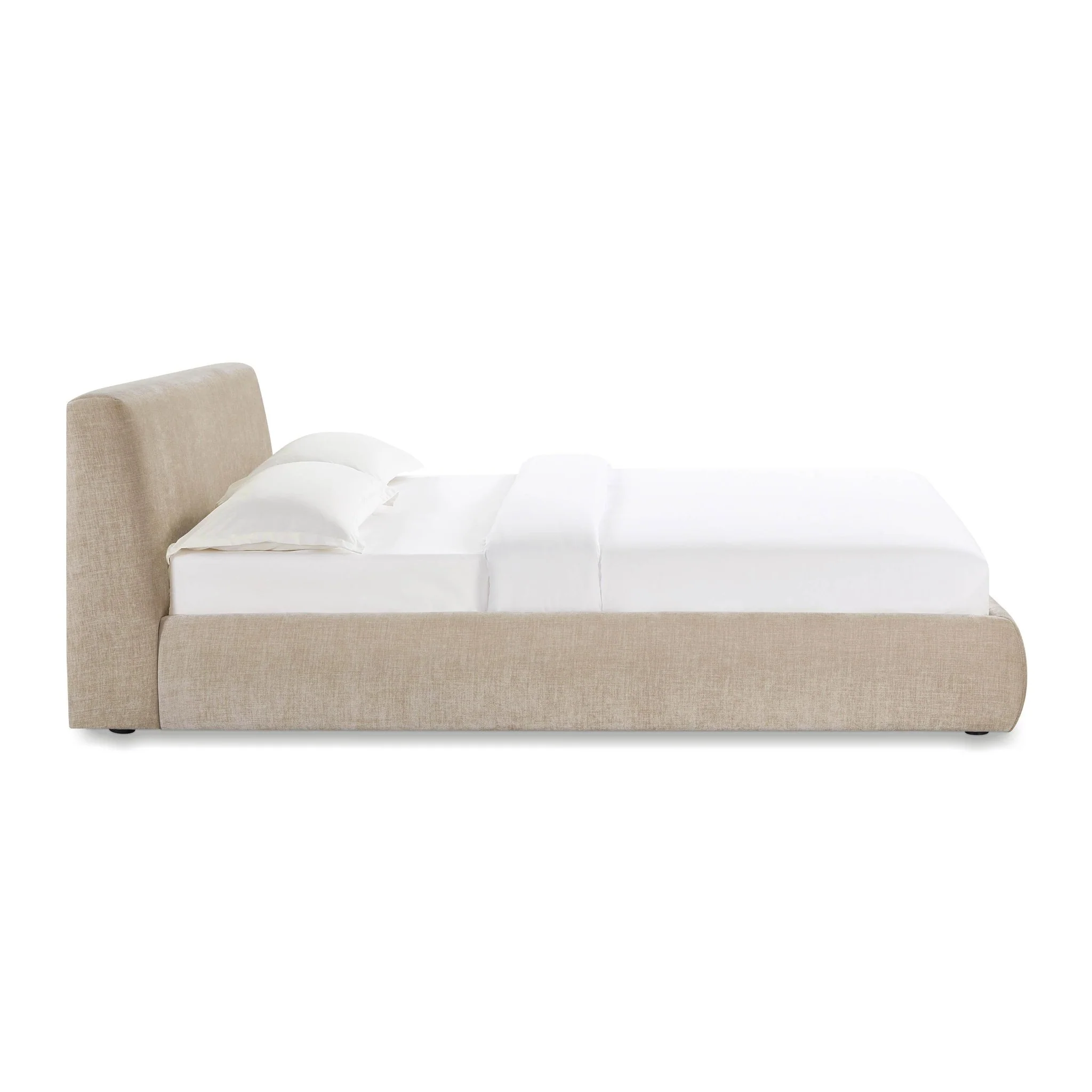 Isla Taupe Textured Velvet Queen Bed - Image 4