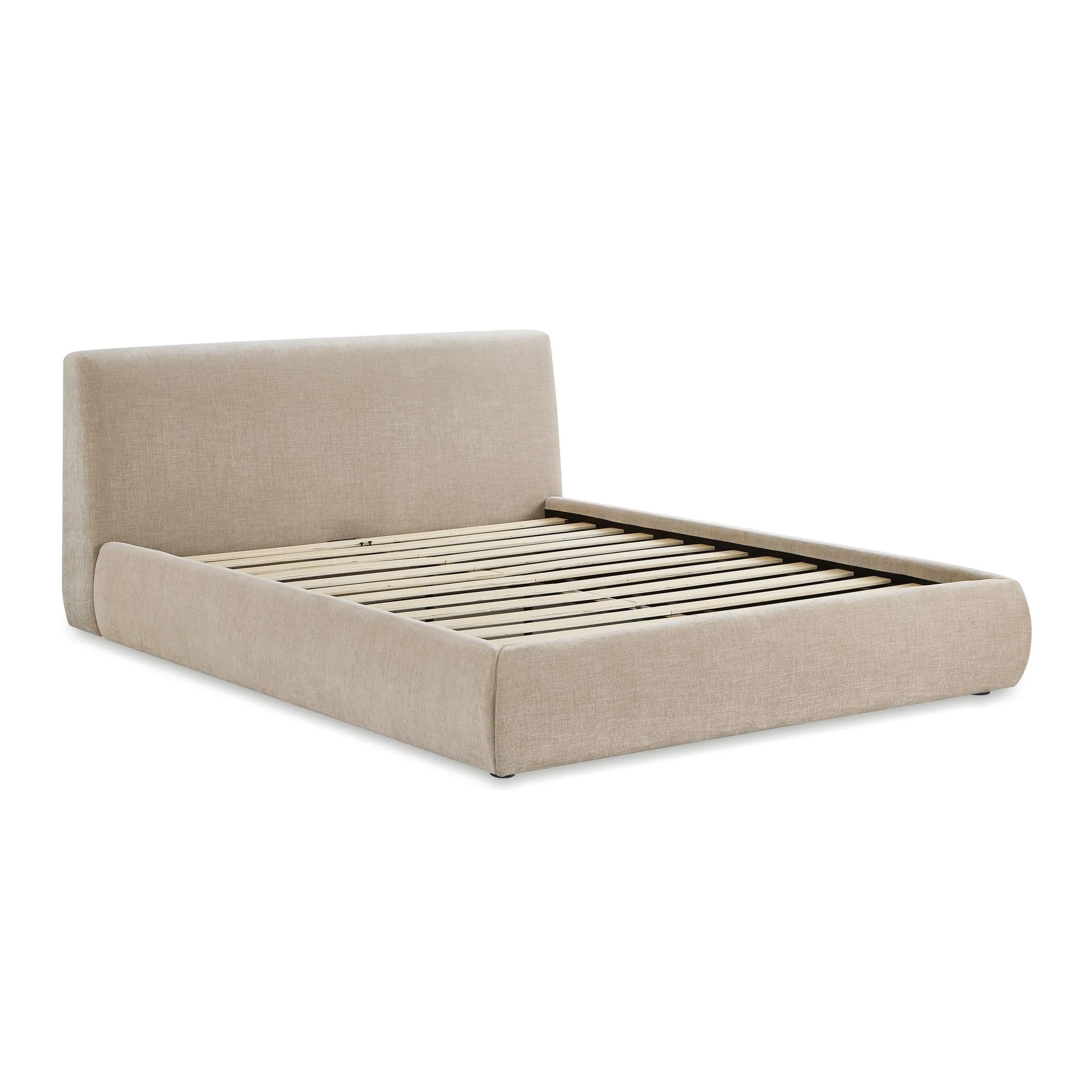 Isla Taupe Textured Velvet Queen Bed - Image 5