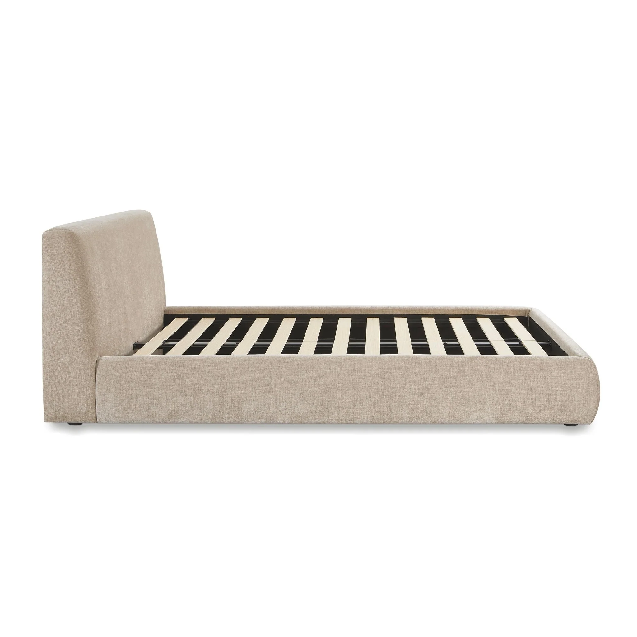 Isla Taupe Textured Velvet Queen Bed - Image 7