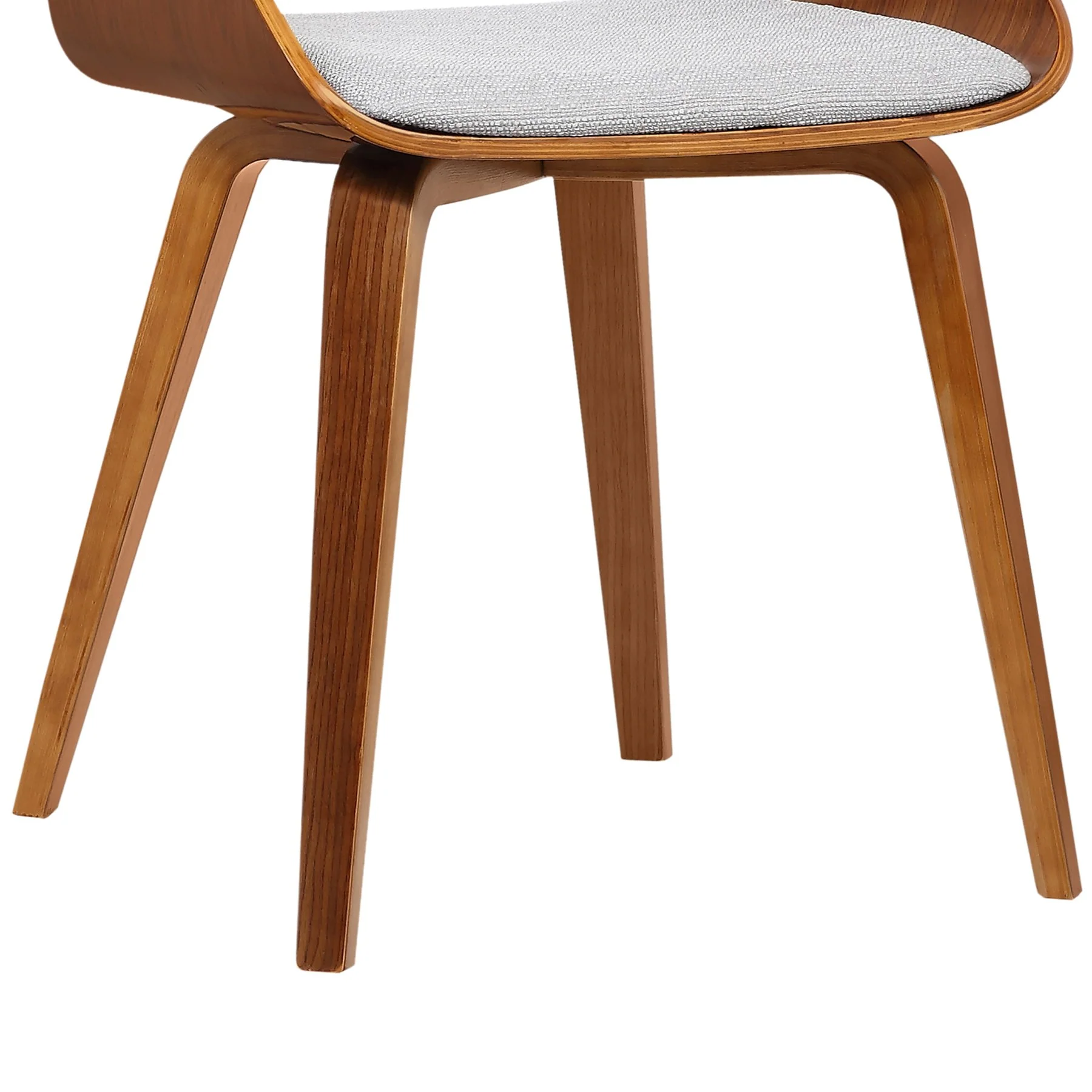 Ivy Mid-Century Dining Chair in Gray Fabric with Walnut Wood - Image 4