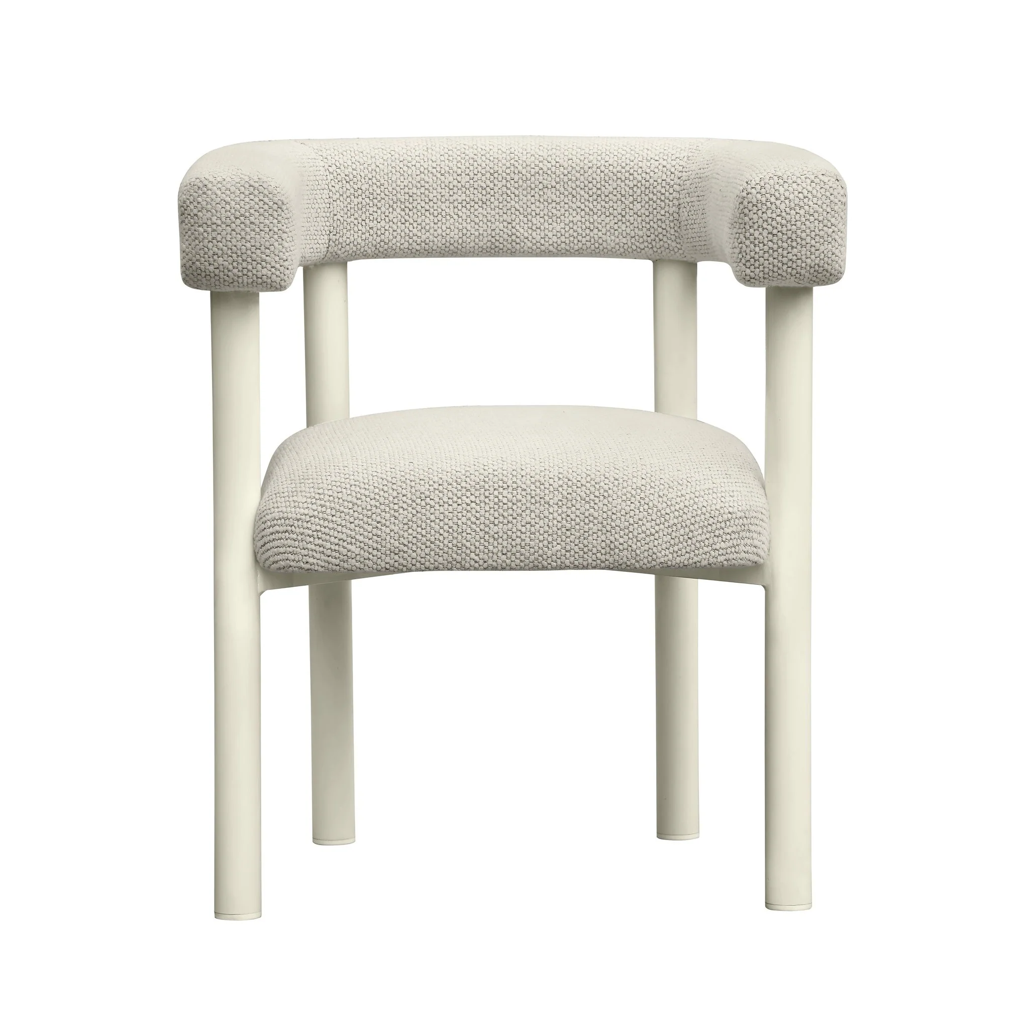 Jackie Cream Outdoor Textured Dining Chair - Image 3