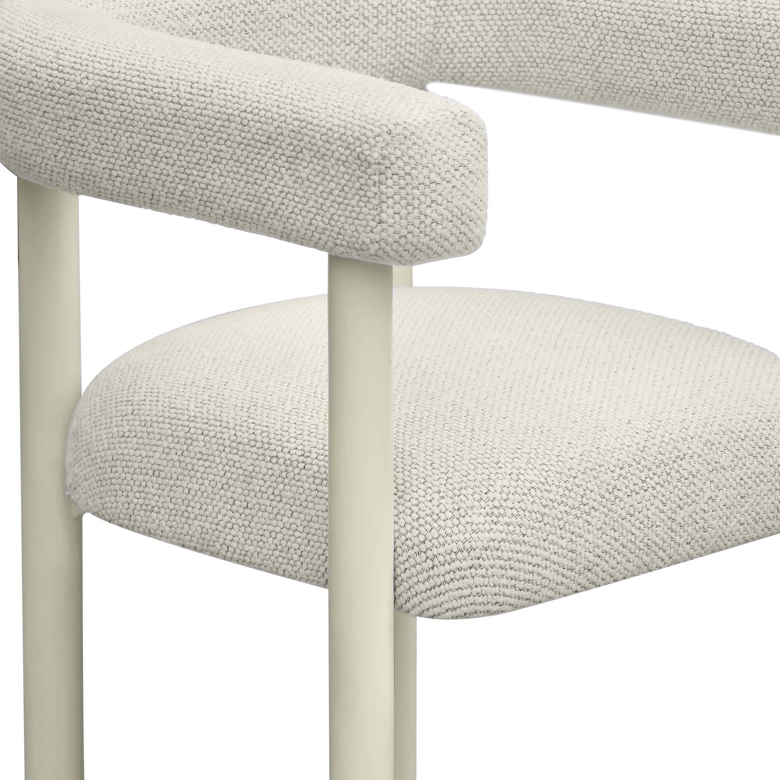 Jackie Cream Outdoor Textured Dining Chair - Image 5