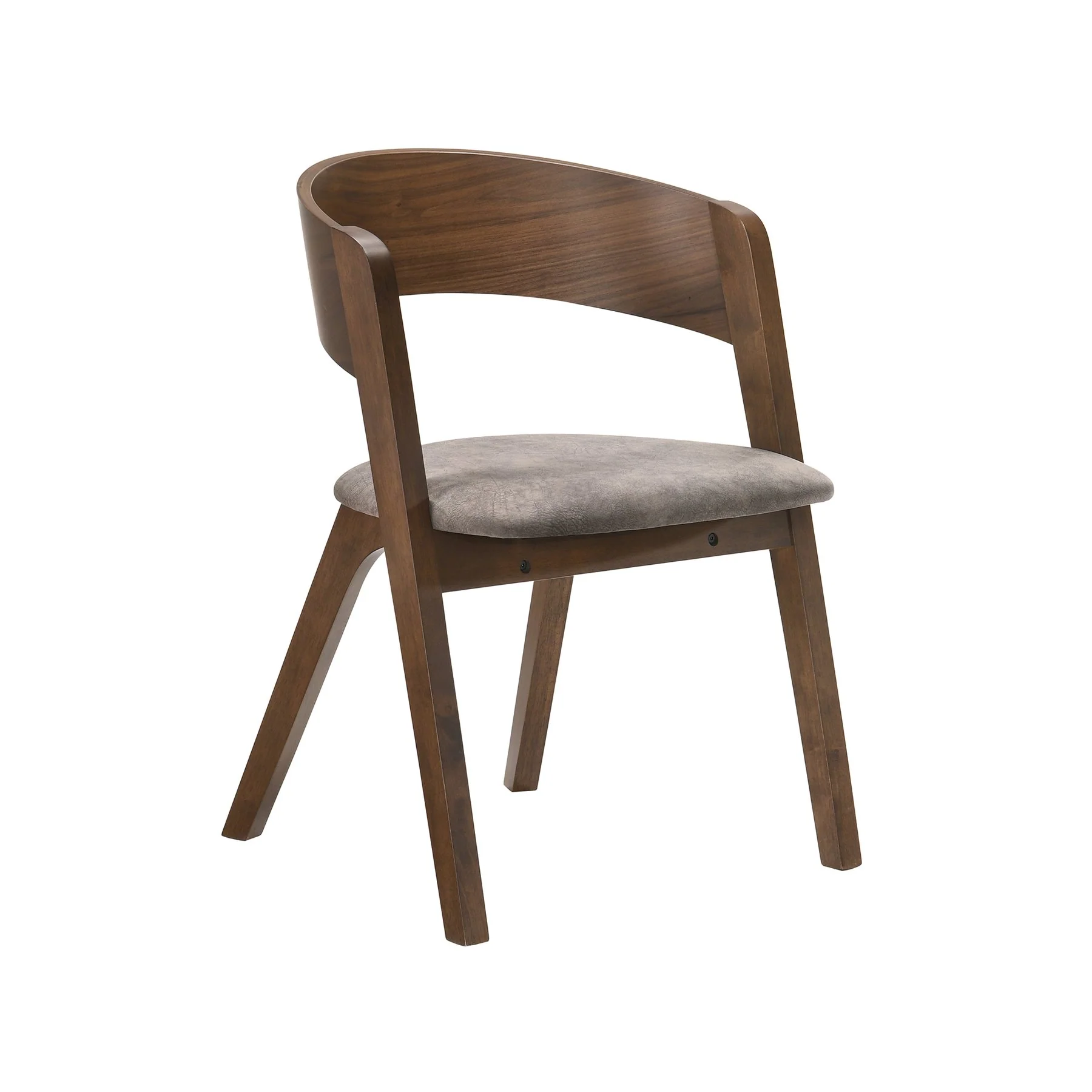 Jackie Mid-Century Upholstered Dining Chairs in Walnut finish - Set of 2 - Image 2