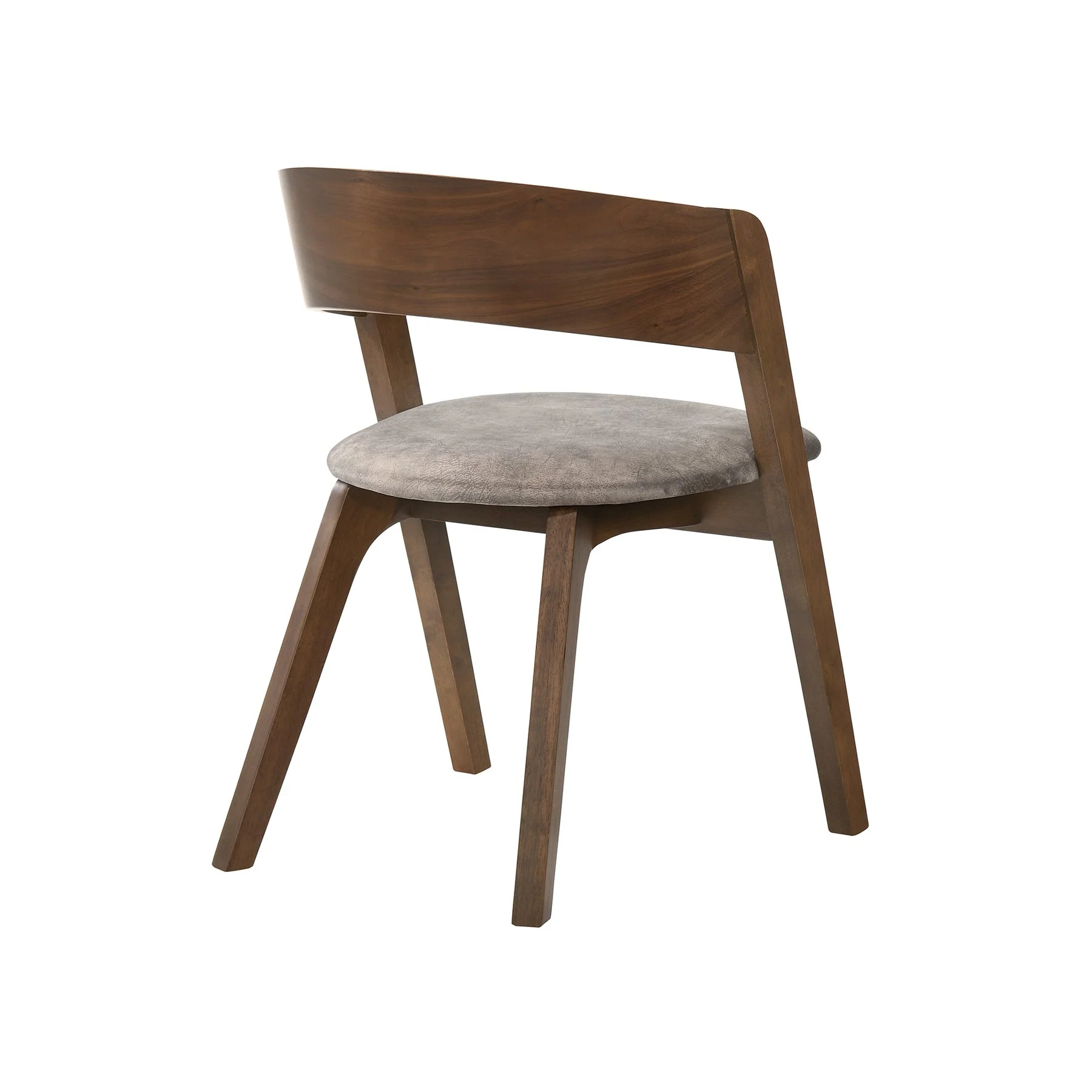 Jackie Mid-Century Upholstered Dining Chairs in Walnut finish - Set of 2 - Image 4