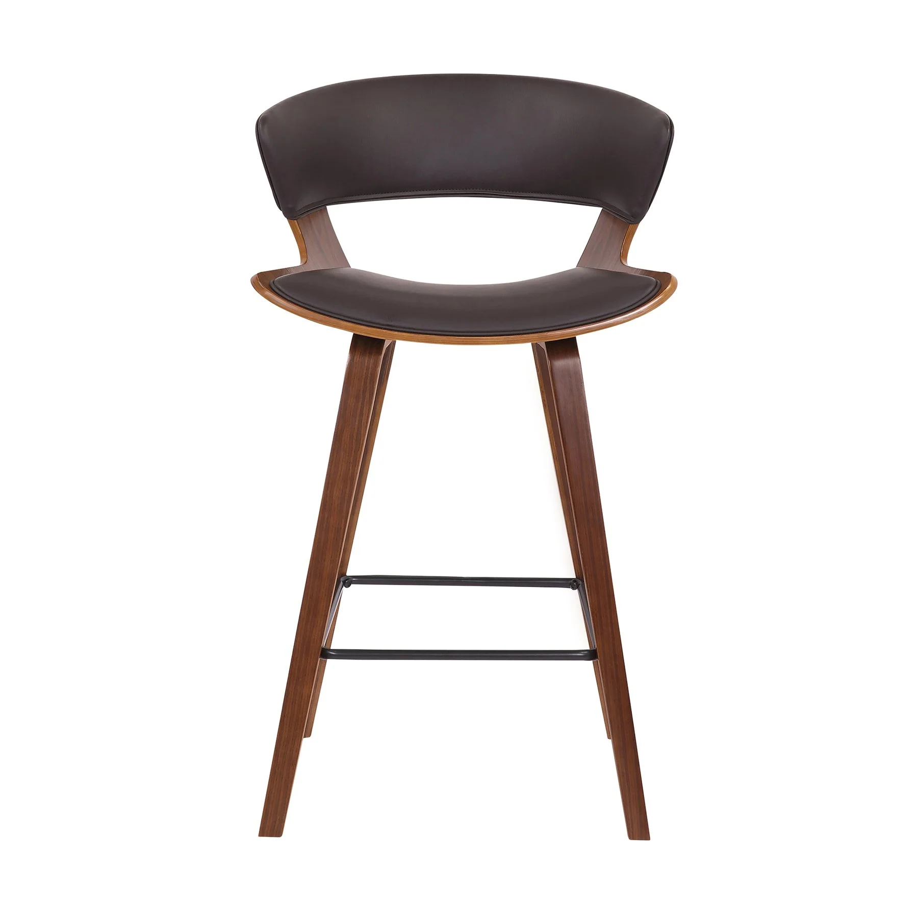 Jagger Modern 26" Wood and Black Faux Leather Counter Height Barstool - Image 2