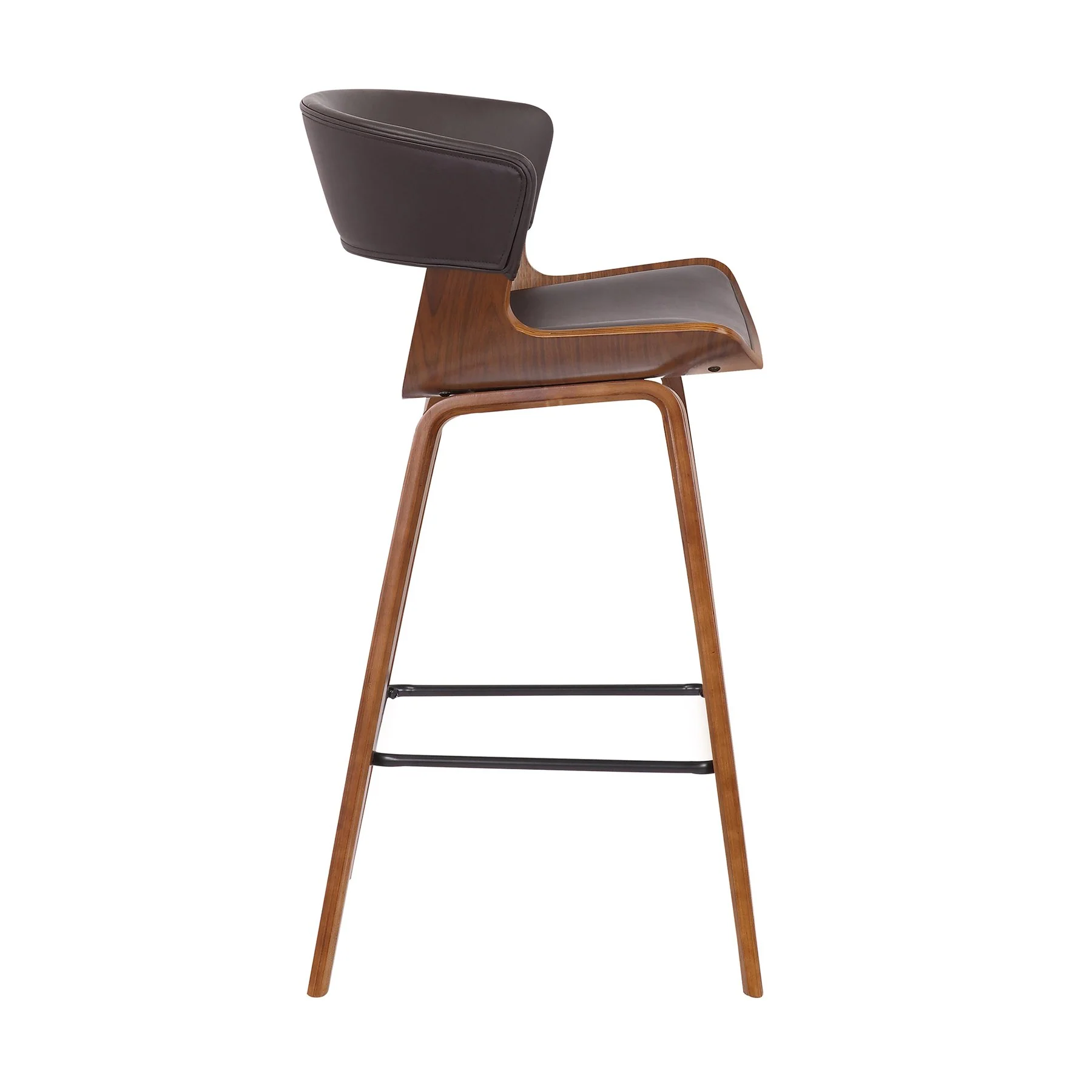 Jagger Modern 26" Wood and Black Faux Leather Counter Height Barstool - Image 3