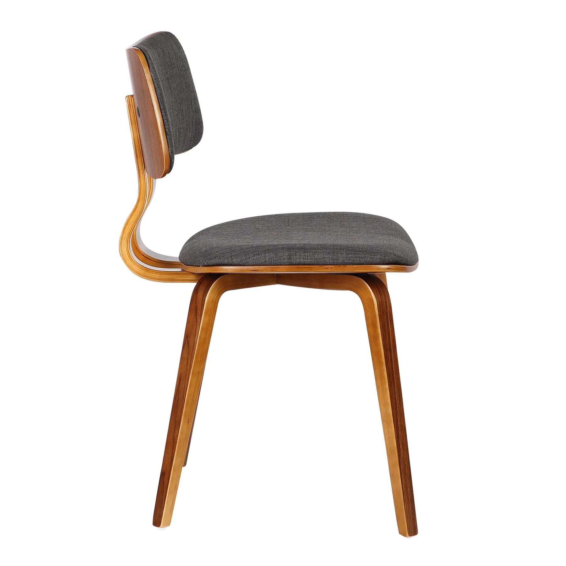 Jaguar Mid-Century Dining Chair in Walnut Wood and Charcoal Fabric - Image 3