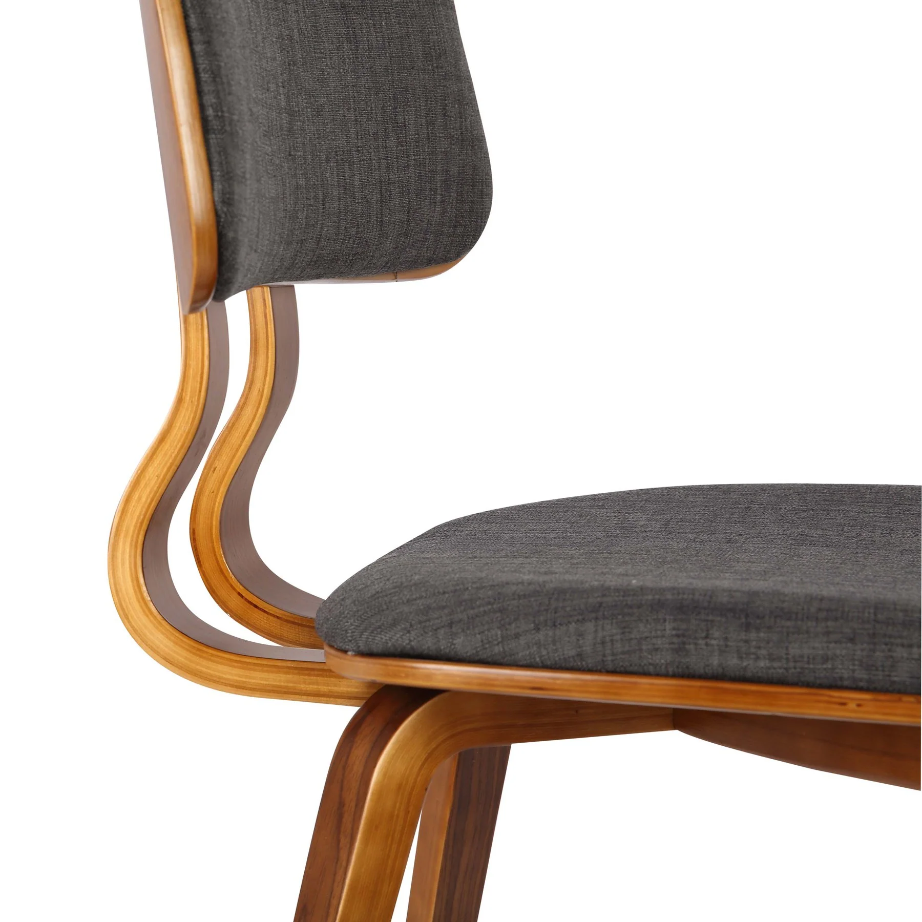 Jaguar Mid-Century Dining Chair in Walnut Wood and Charcoal Fabric - Image 6
