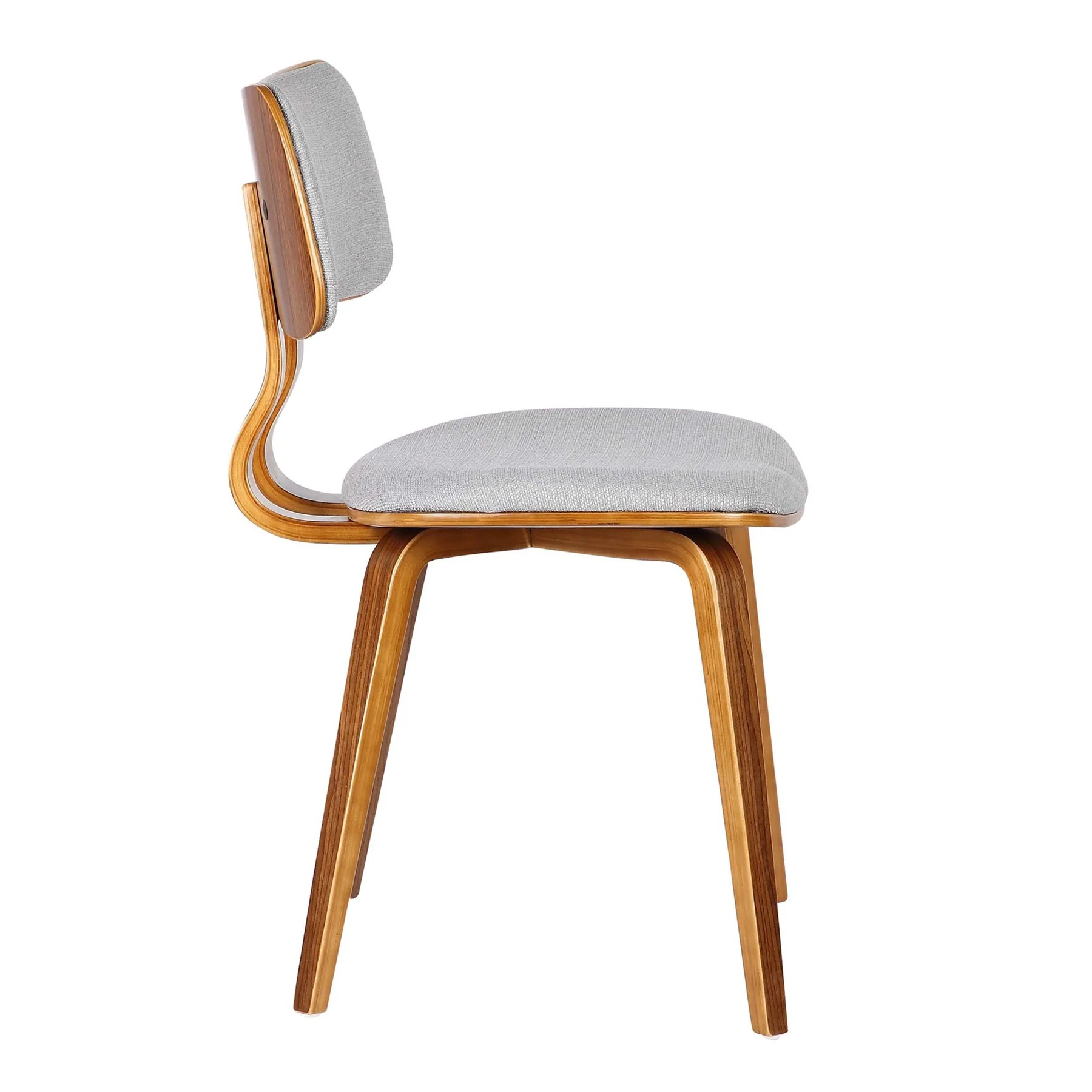 Jaguar Mid-Century Dining Chair in Walnut Wood and Gray Fabric - Image 3