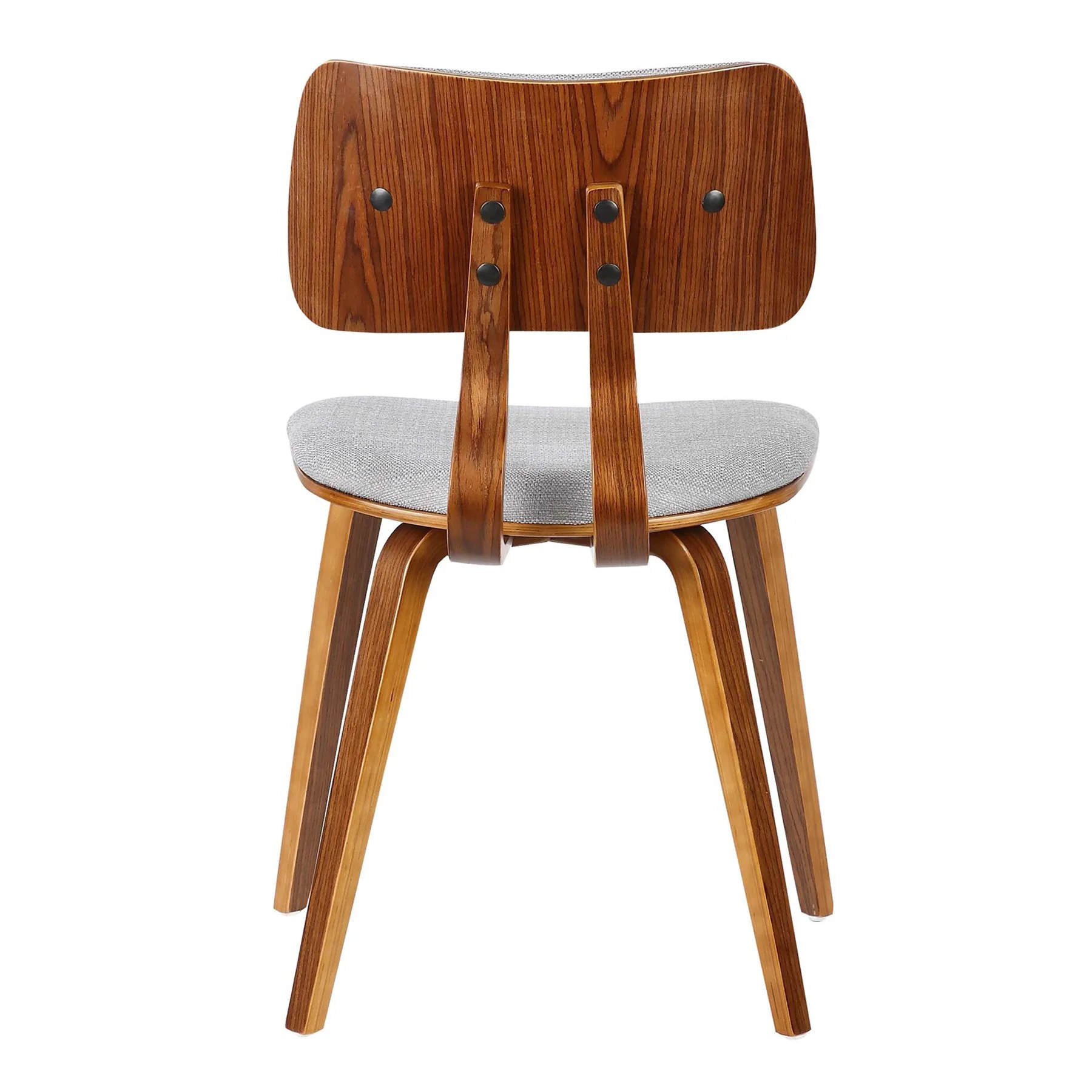 Jaguar Mid-Century Dining Chair in Walnut Wood and Gray Fabric - Image 4