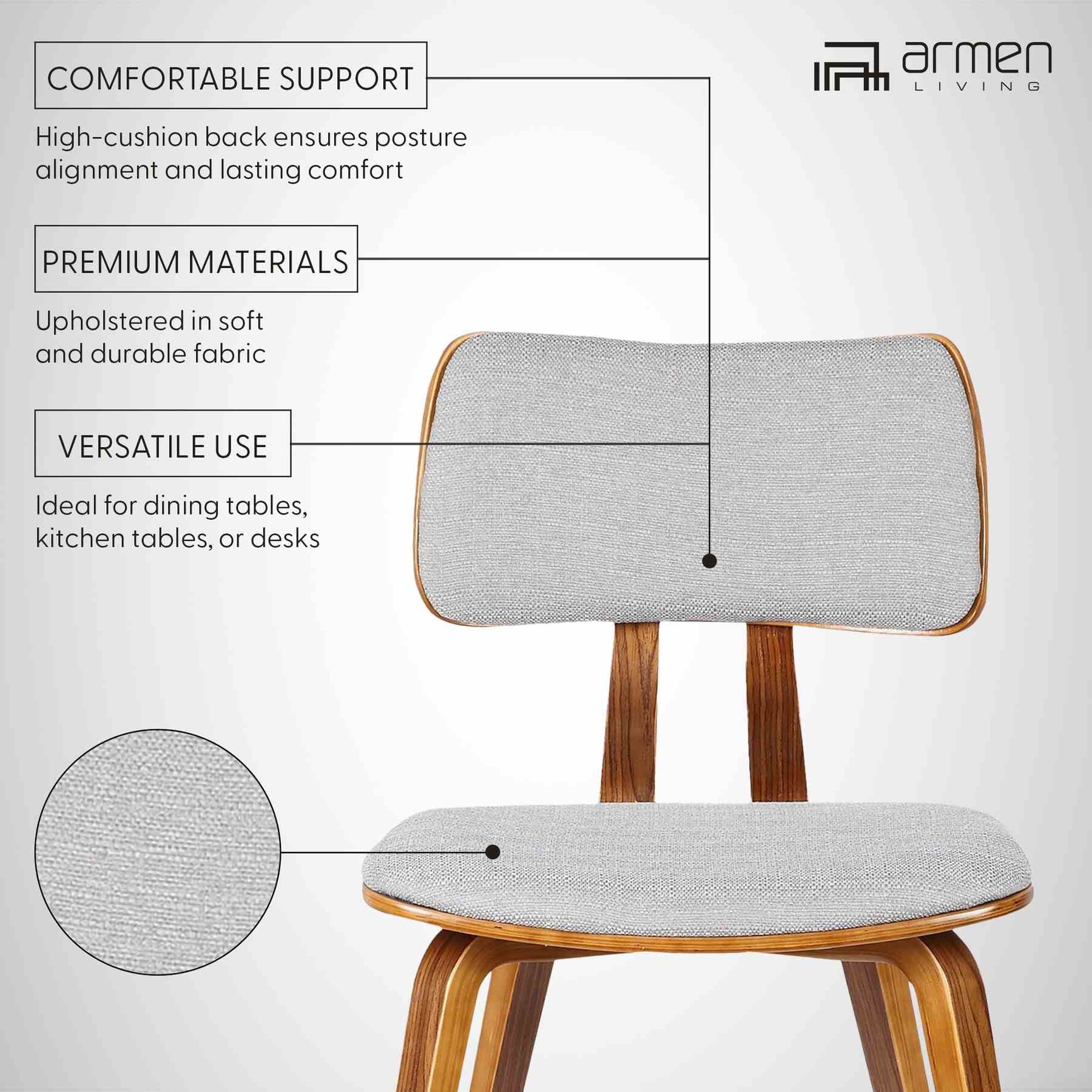 Jaguar Mid-Century Dining Chair in Walnut Wood and Gray Fabric - Image 9
