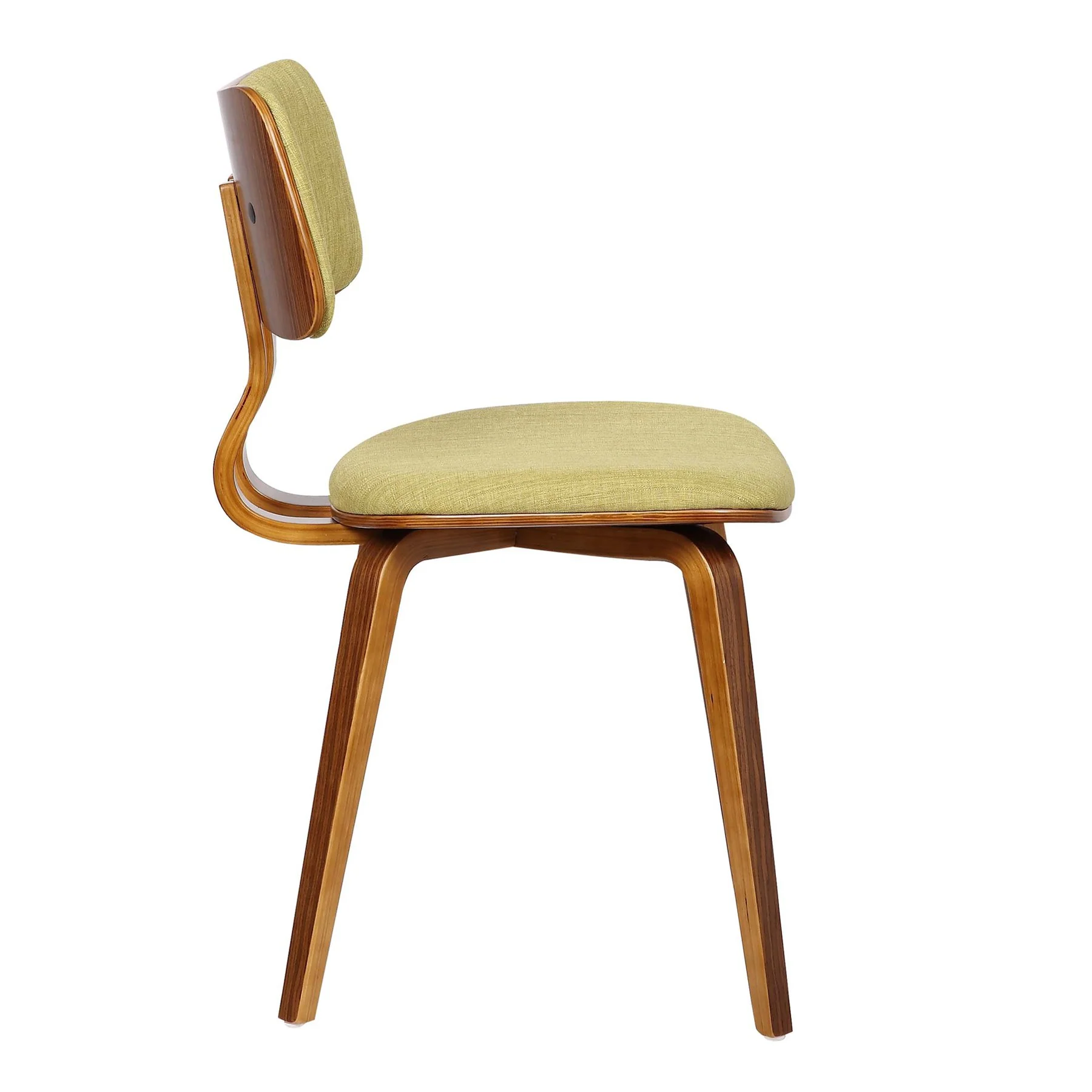 Jaguar Mid-Century Dining Chair in Walnut Wood and Green Fabric - Image 3