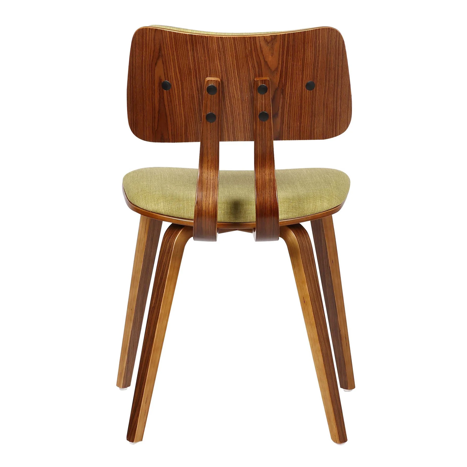 Jaguar Mid-Century Dining Chair in Walnut Wood and Green Fabric - Image 4