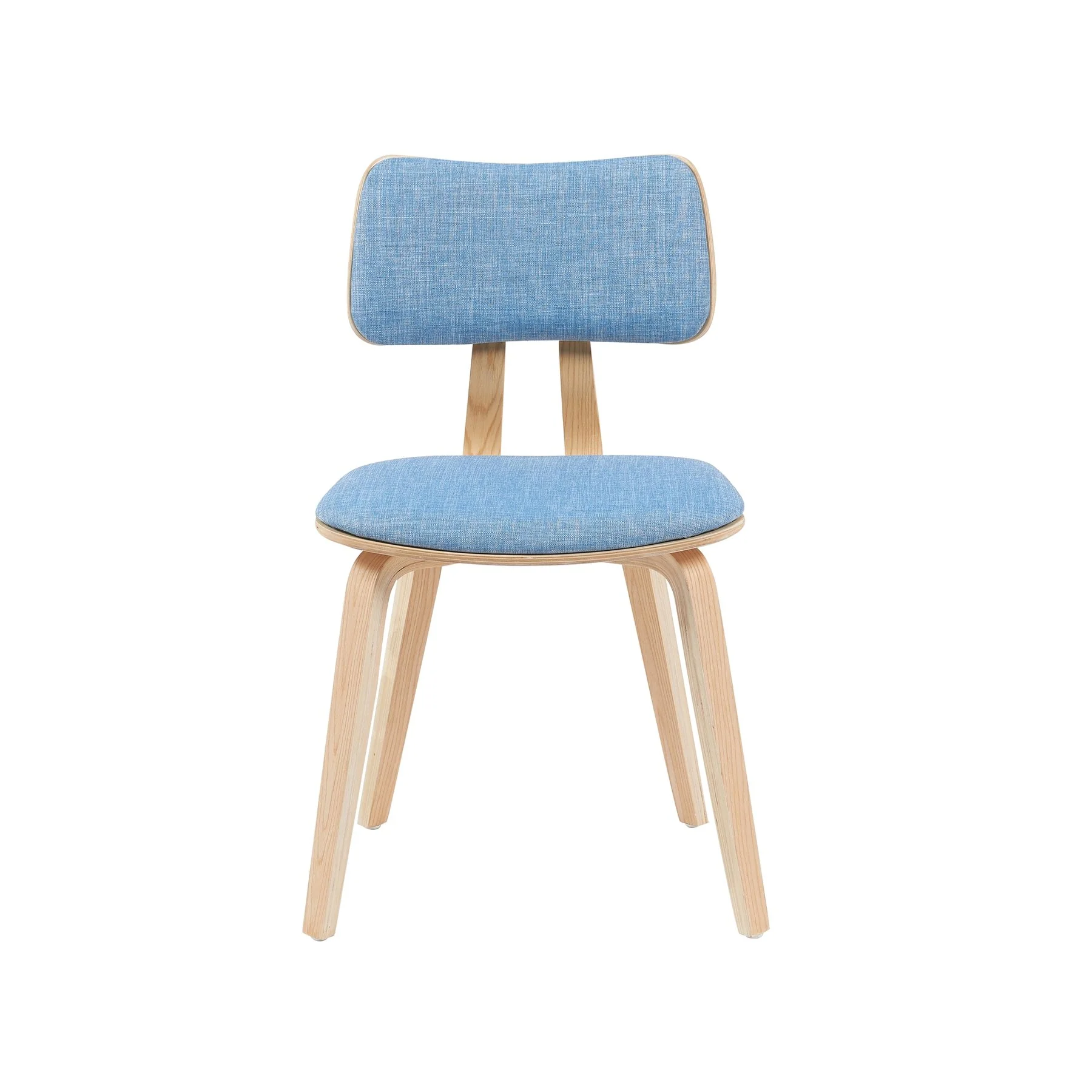 Jaguar Mid-Century Upholstered Dining Chair in Light Blue and Patterned Oak Finish - Image 2