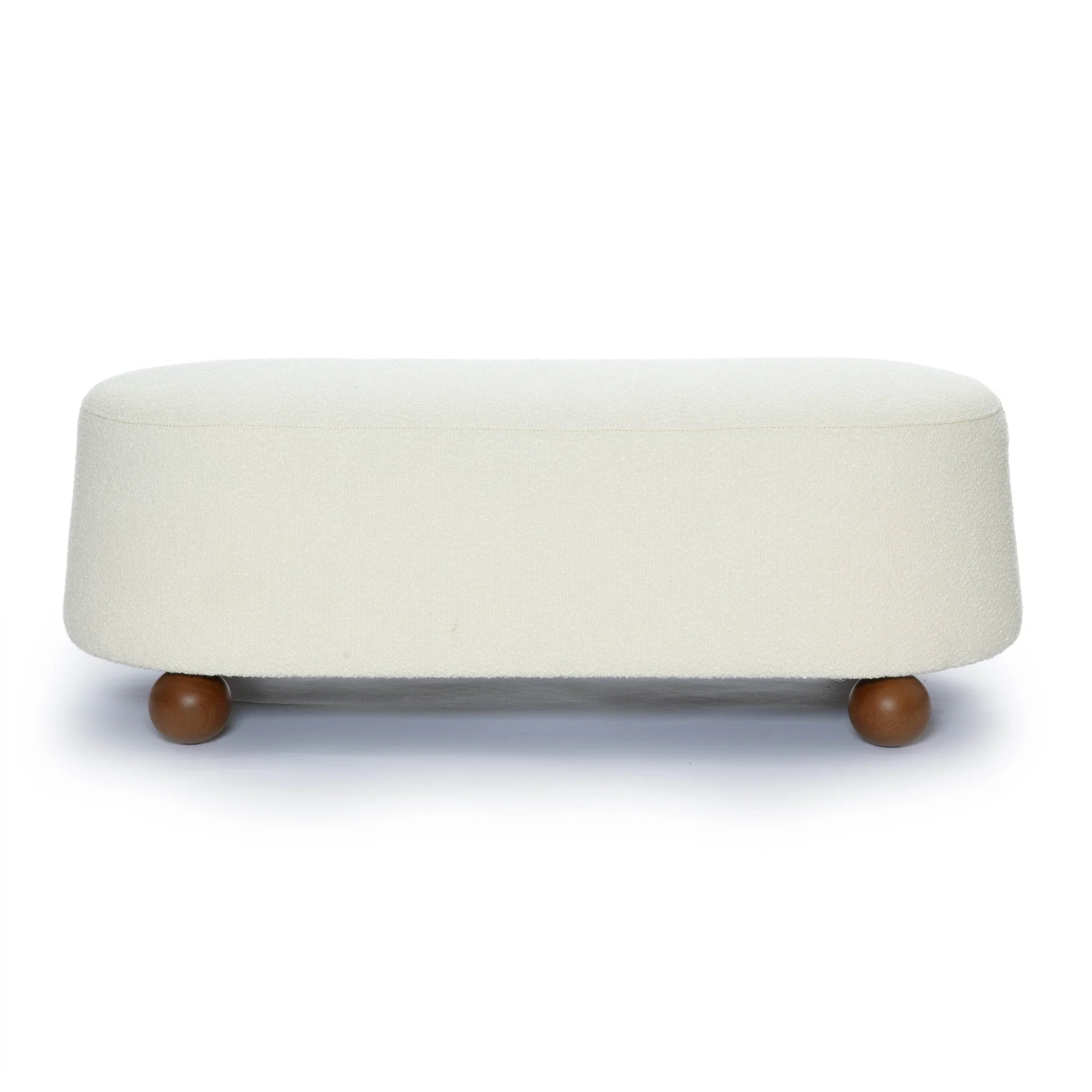 Jaine Cream Boucle Large Ottoman - Image 3