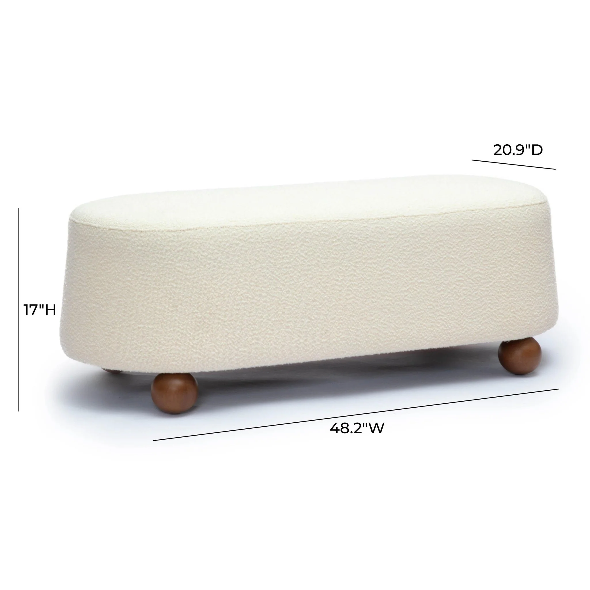 Jaine Cream Boucle Large Ottoman - Image 6