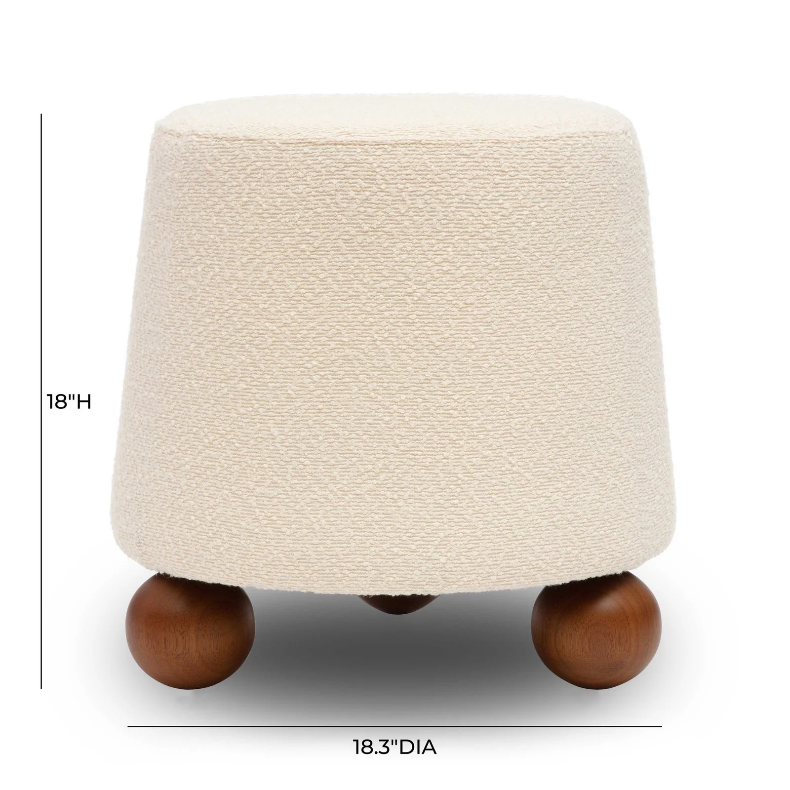 Jaine Cream Boucle Stool - Image 7