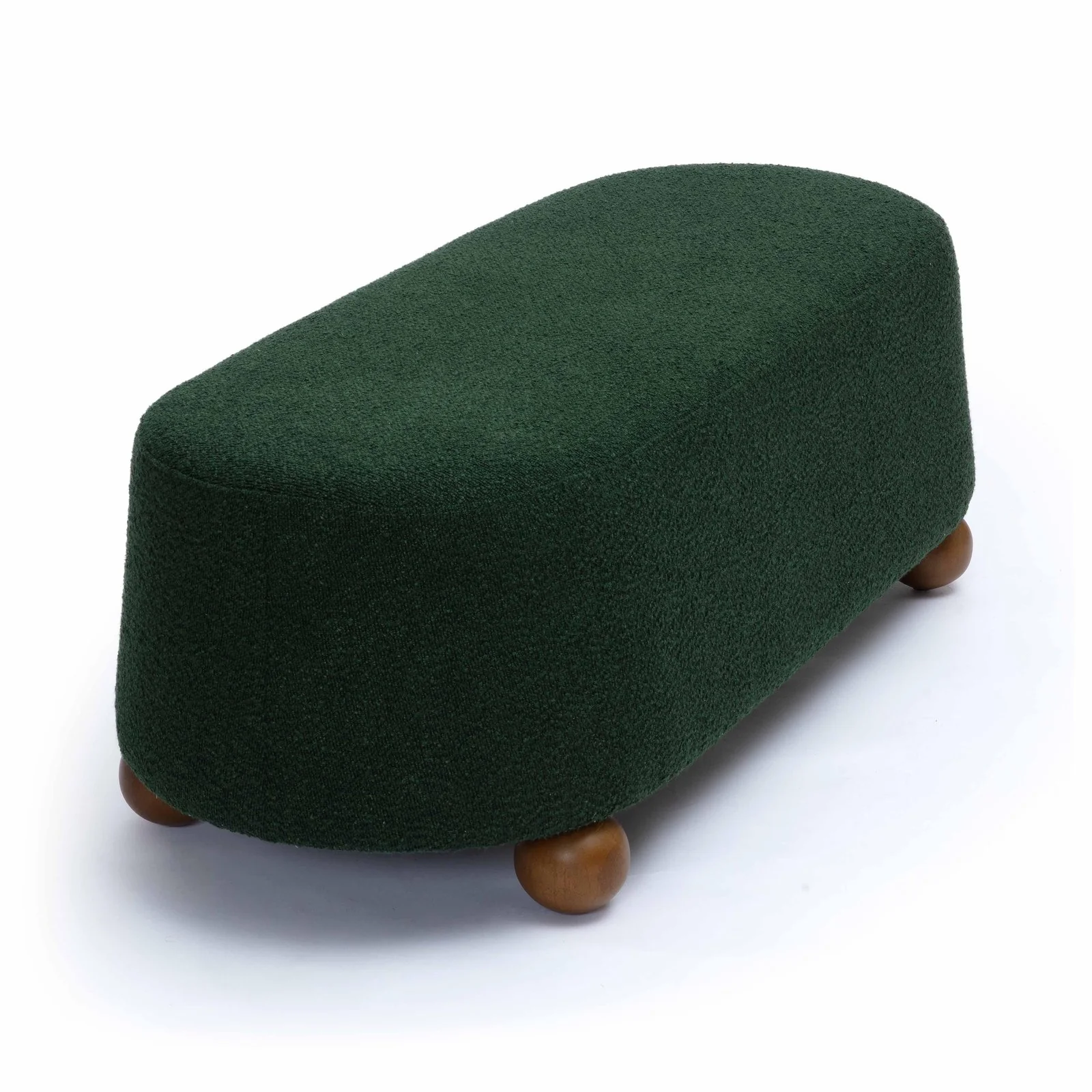 Jaine Forest Green Boucle Large Ottoman - Image 4