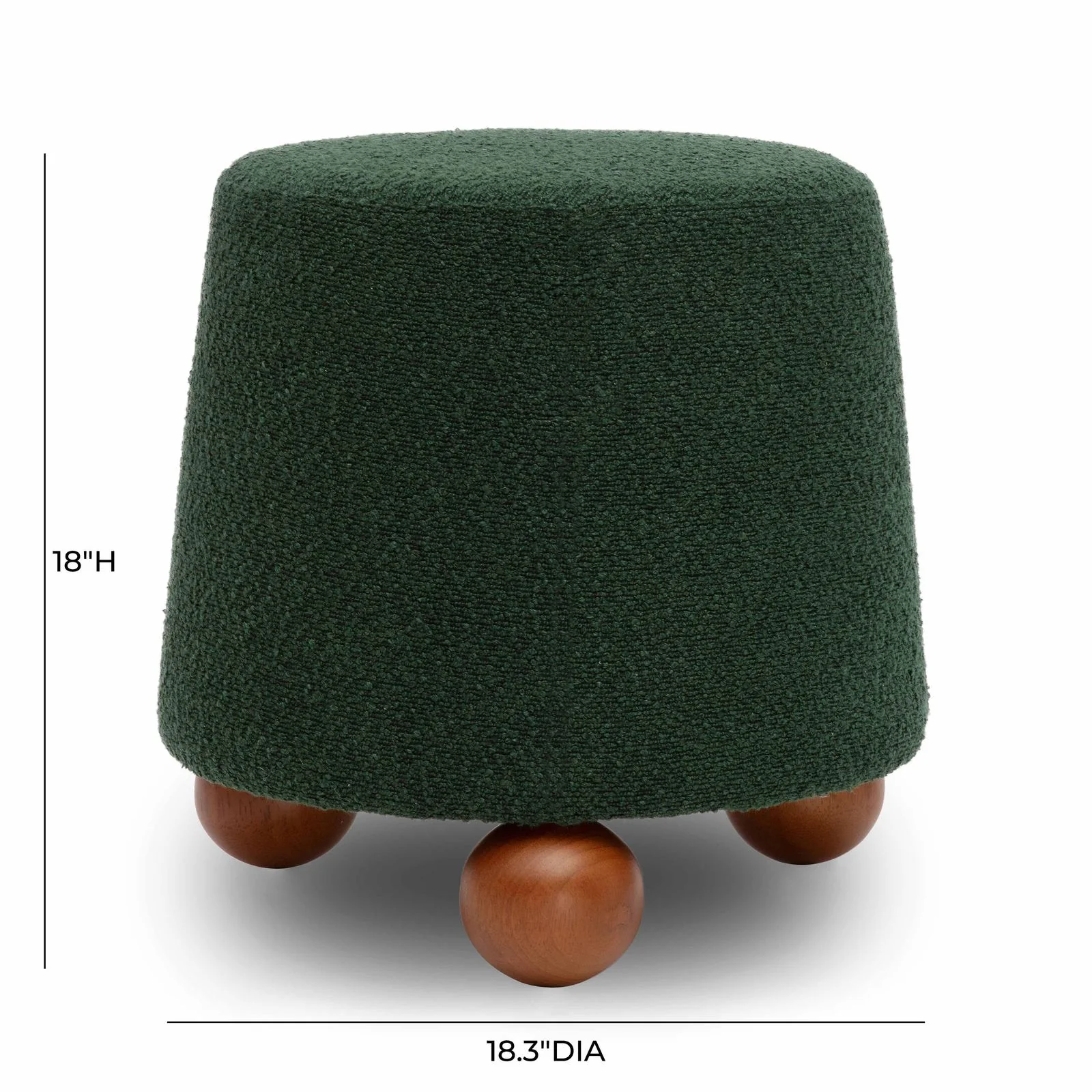 Jaine Forest Green Boucle Stool - Image 7