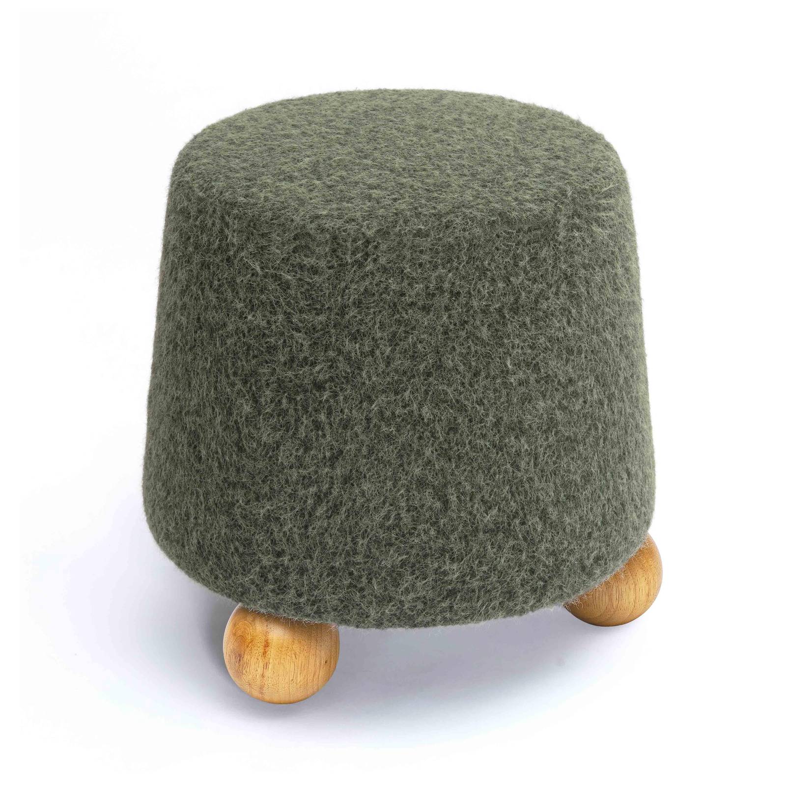 Jaine Forest Green Loose Mohair Ottoman - Image 4