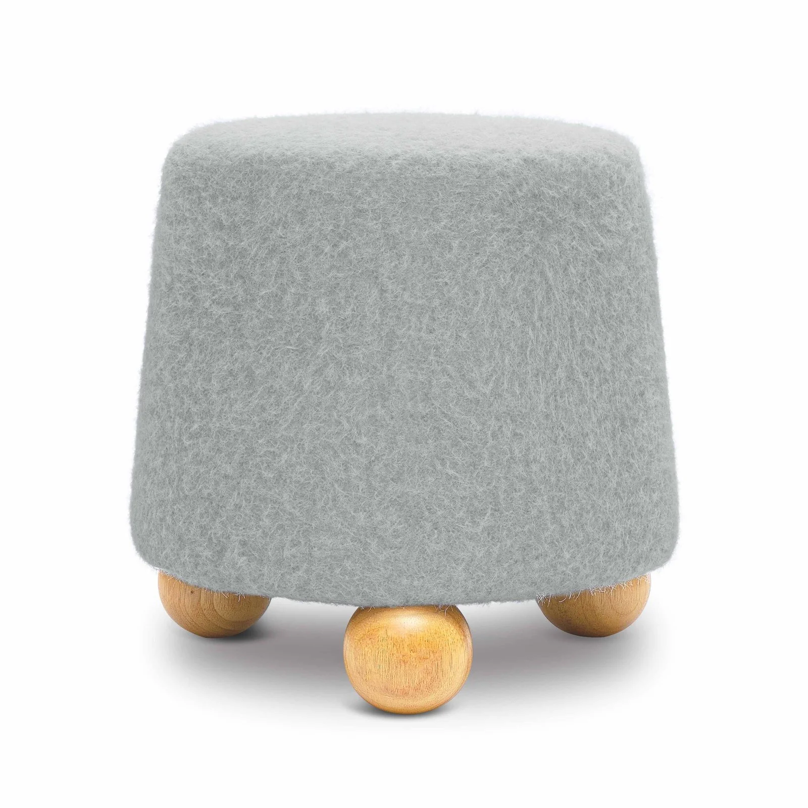 Jaine Stone Grey Loose Mohair Ottoman - Image 3