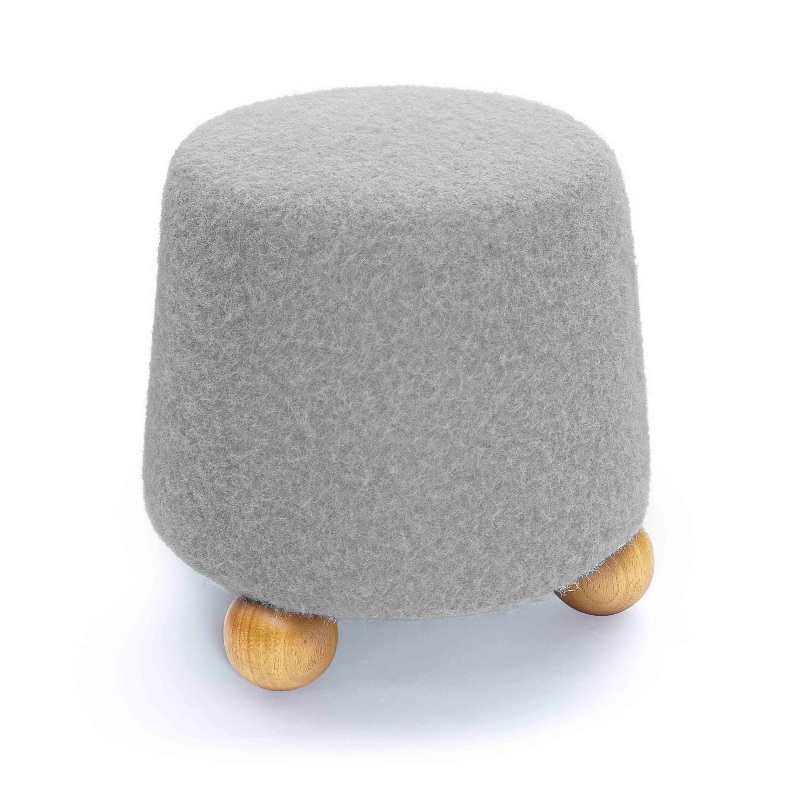 Jaine Stone Grey Loose Mohair Ottoman - Image 4