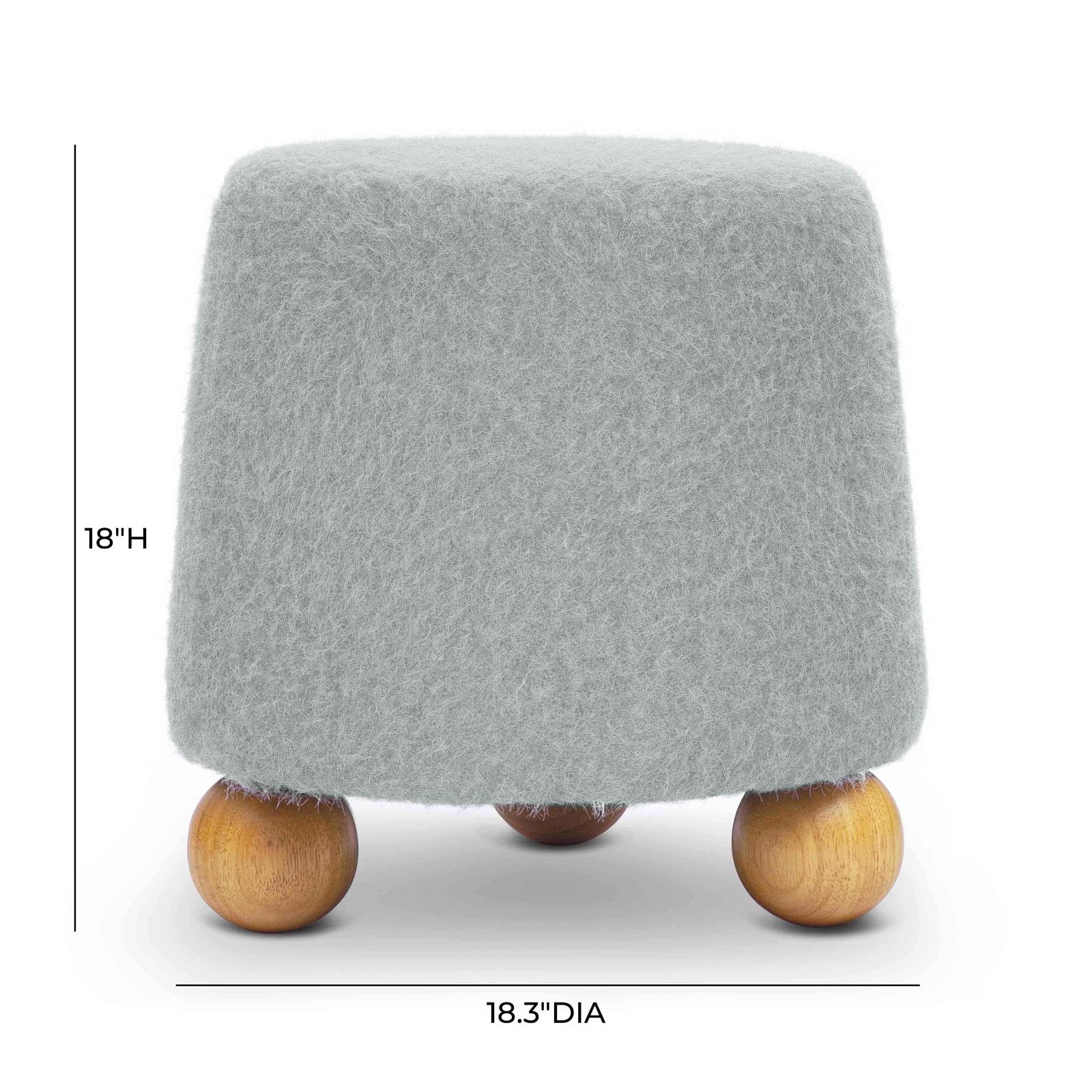 Jaine Stone Grey Loose Mohair Ottoman - Image 6