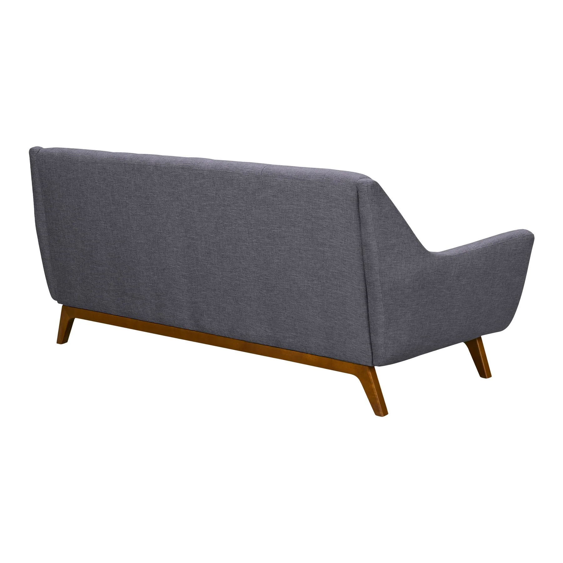 Janson Mid-Century Sofa in Champagne Wood Finish and Dark Gray Fabric - Image 3