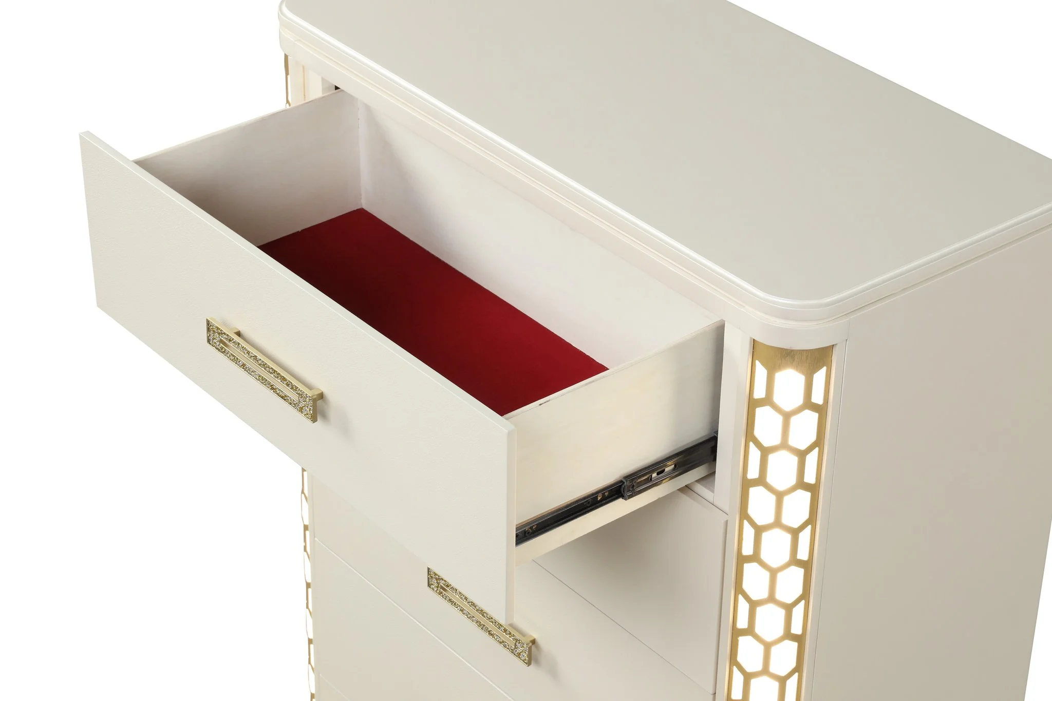 Jasmine King 5PC with Vanity Bedroom Set Beige - Image 23