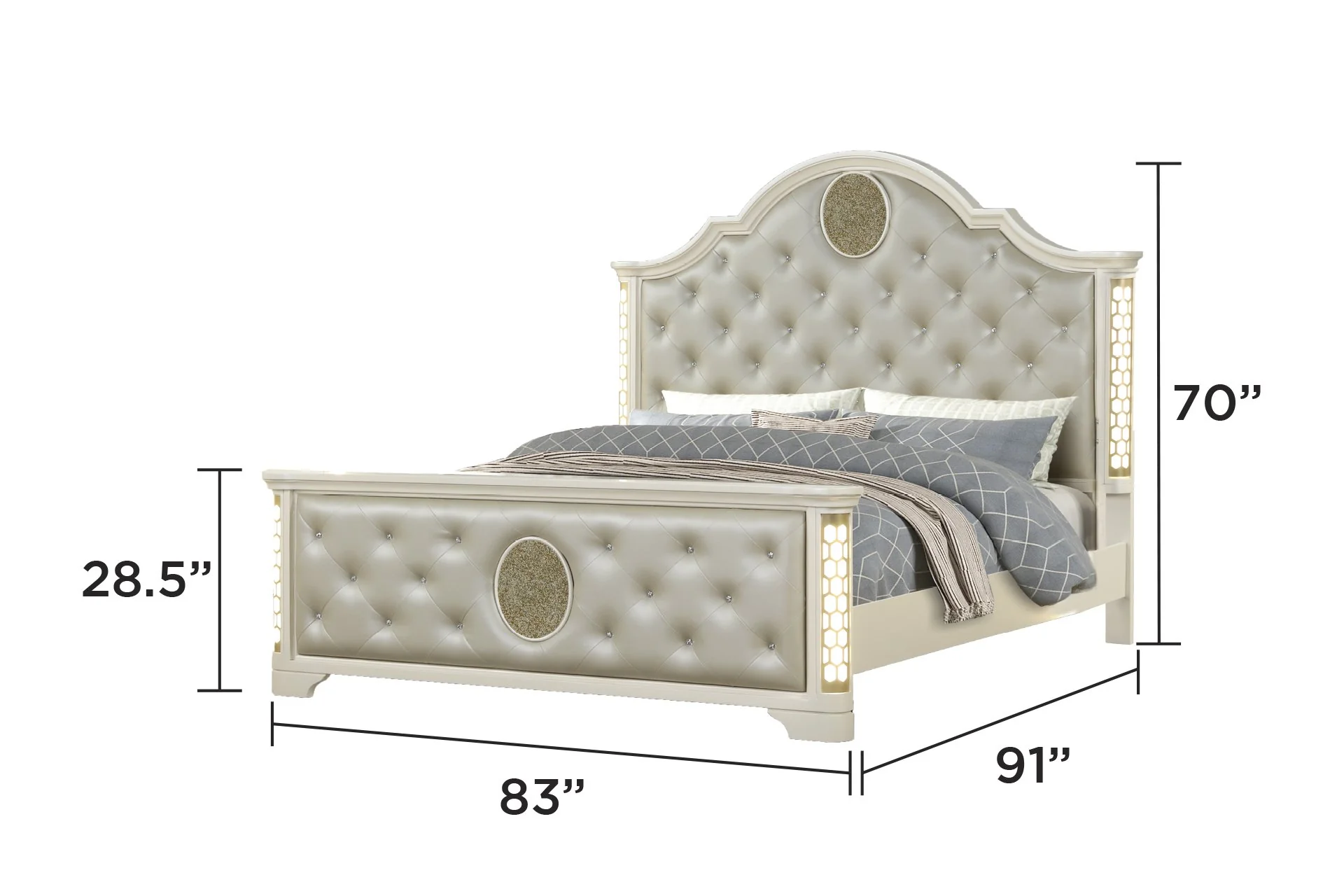 Jasmine King Bed Beige - Image 8