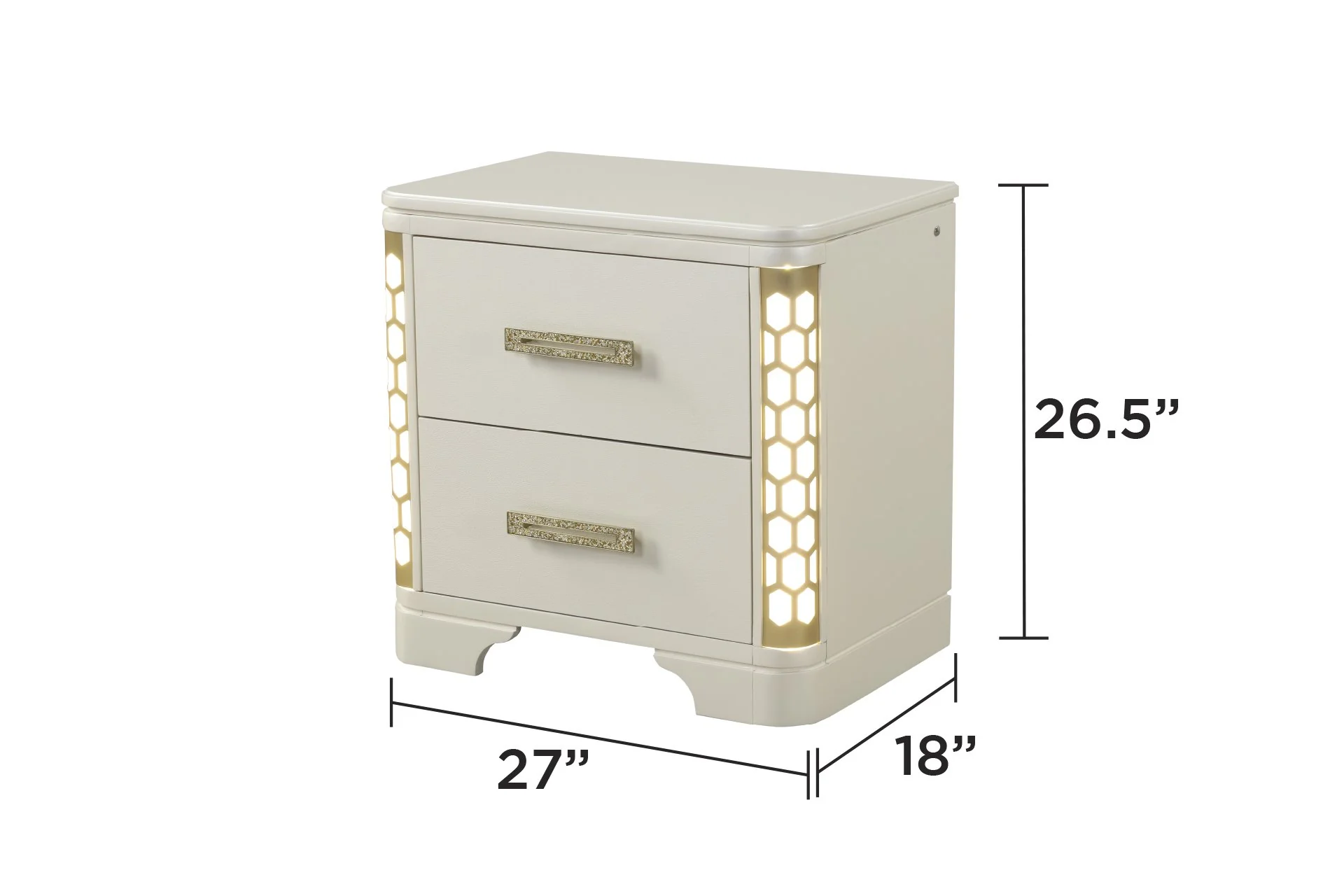 Jasmine Queen 4 PC with Vanity Bedroom set Beige - Image 13