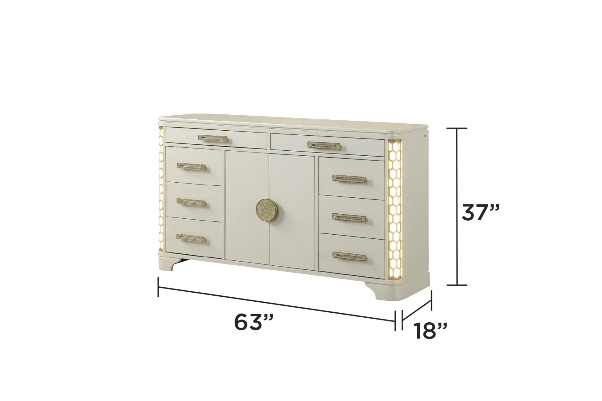 Jasmine Queen 5 PC Bedroom Set Beige - Image 8