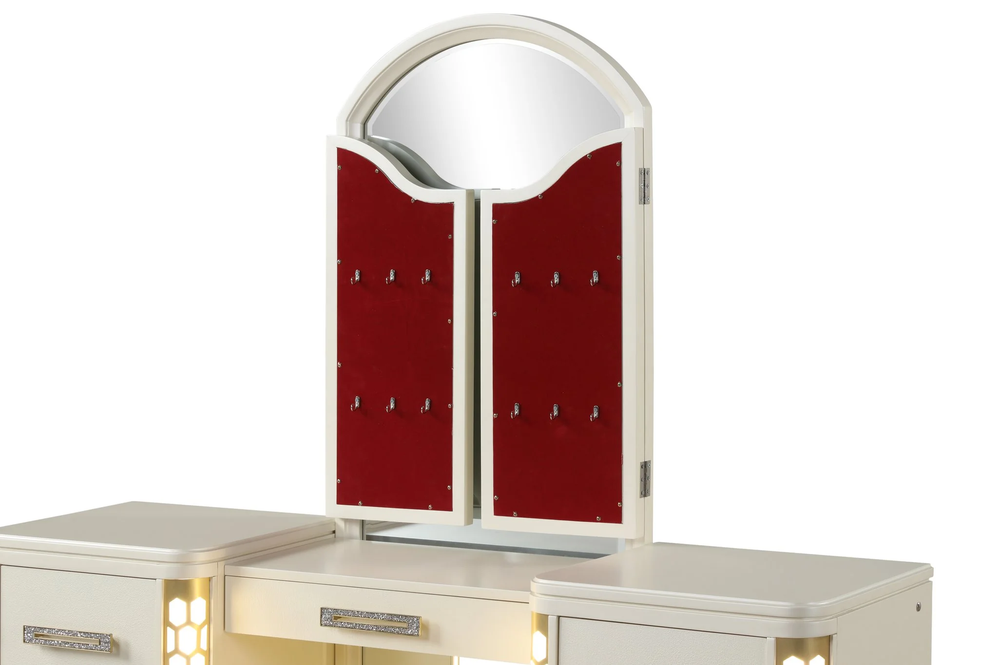 Jasmine Queen 5PC with Vanity Bedroom Set Beige - Image 20